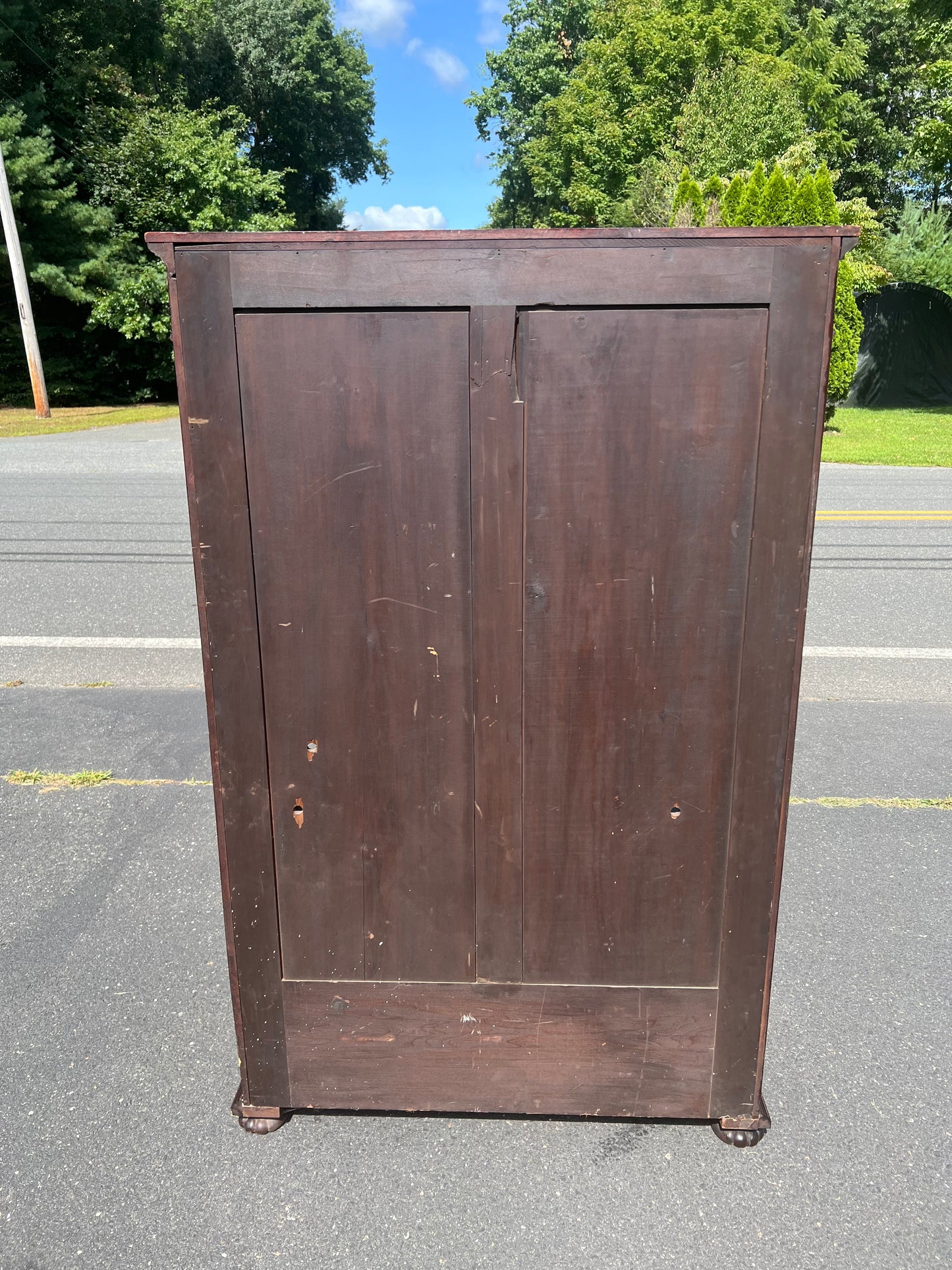 Antique Federal Style Mahogany Glass Door Bookcase c. Late 1800s