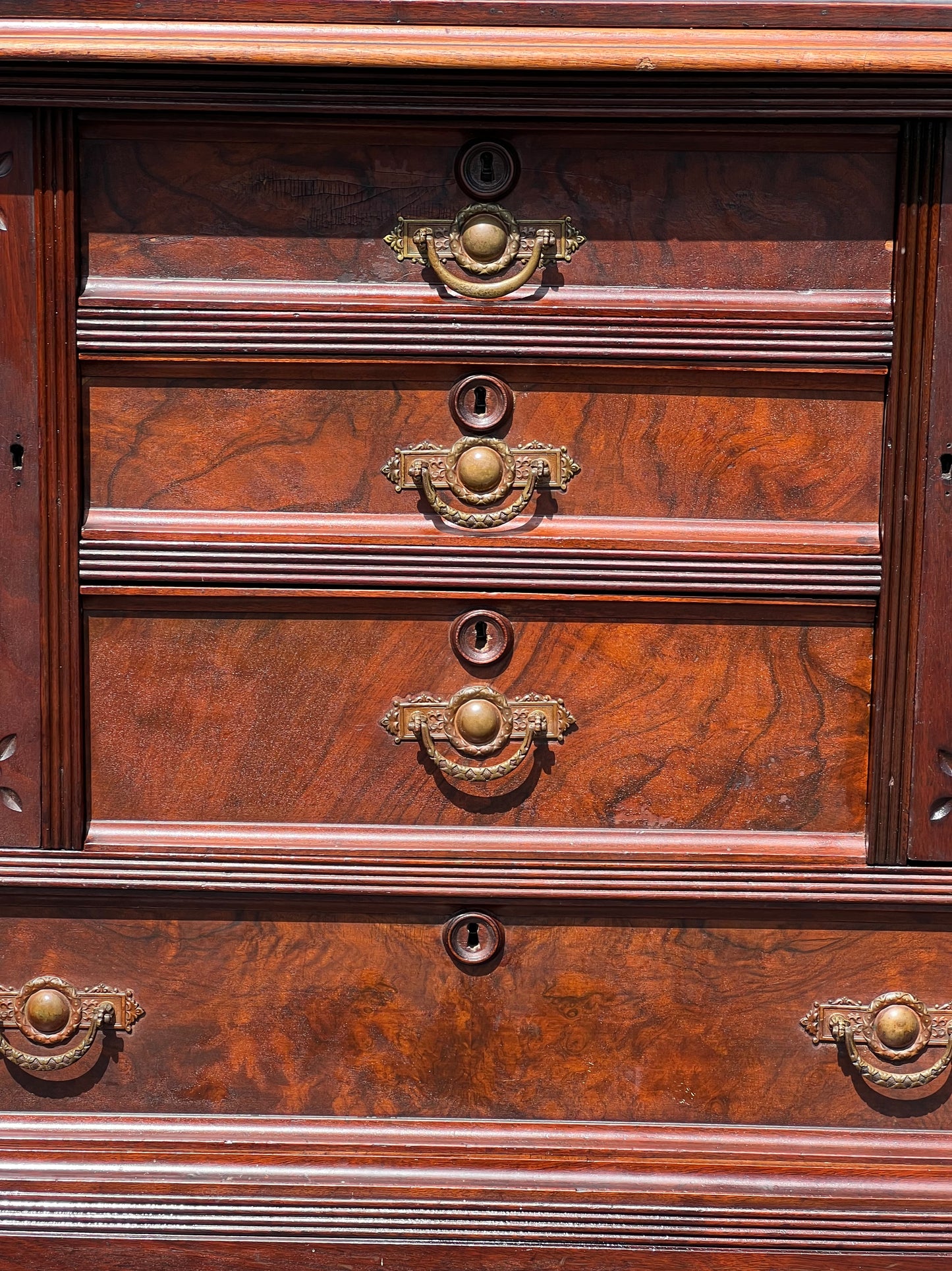 Antique Eastlake Victorian Walnut Cylinder Desk c. 1900