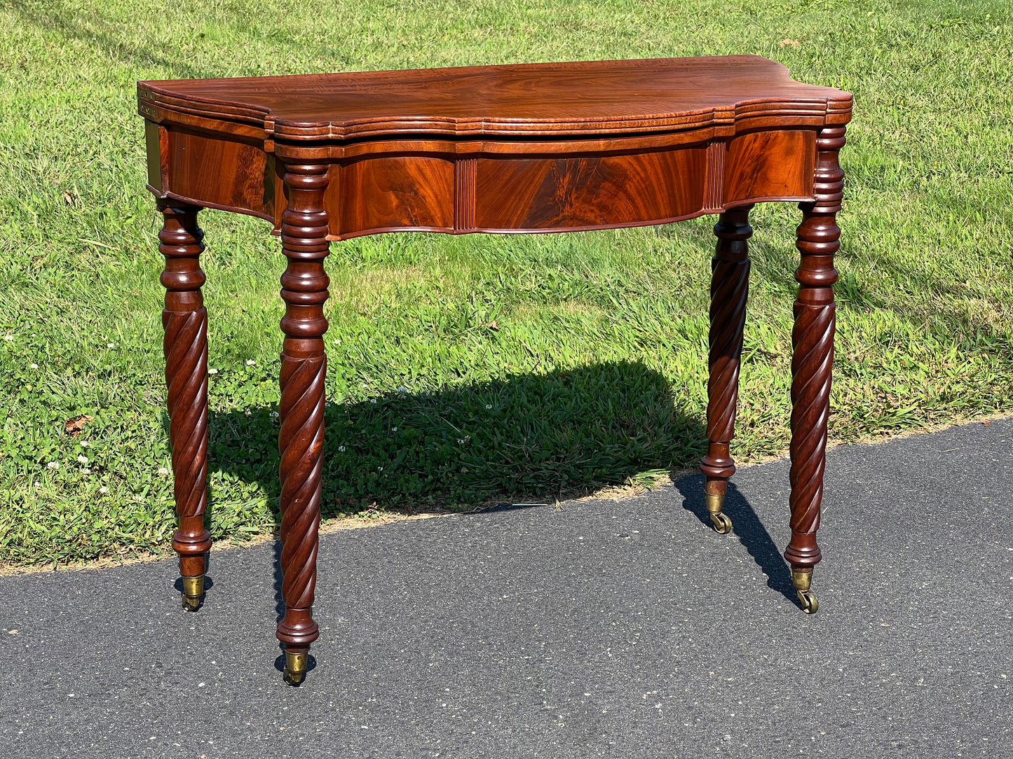 Antique Federal Period Sheraton Mahogany Game Table c. 1830