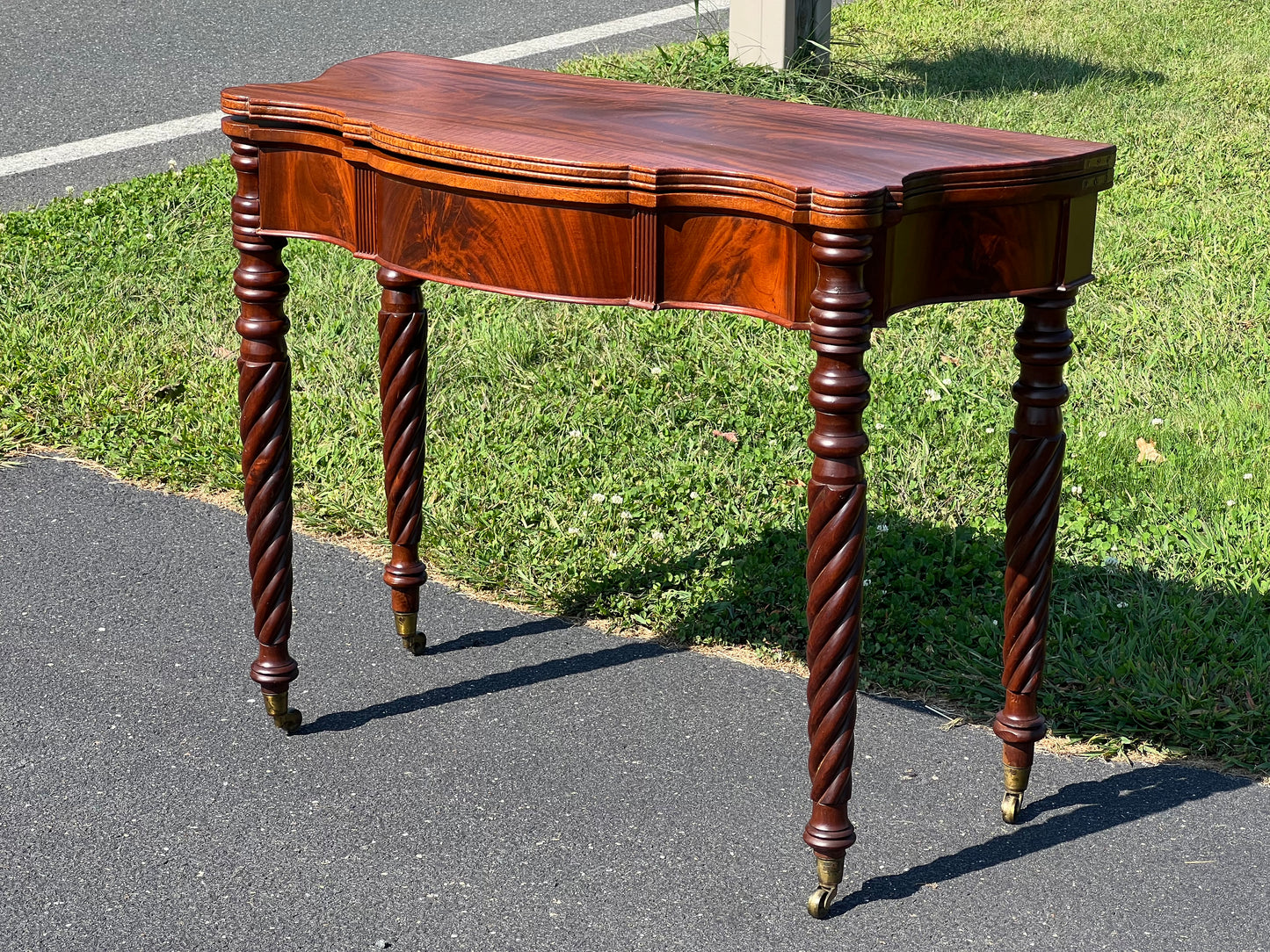 Antique Federal Period Sheraton Mahogany Game Table c. 1830