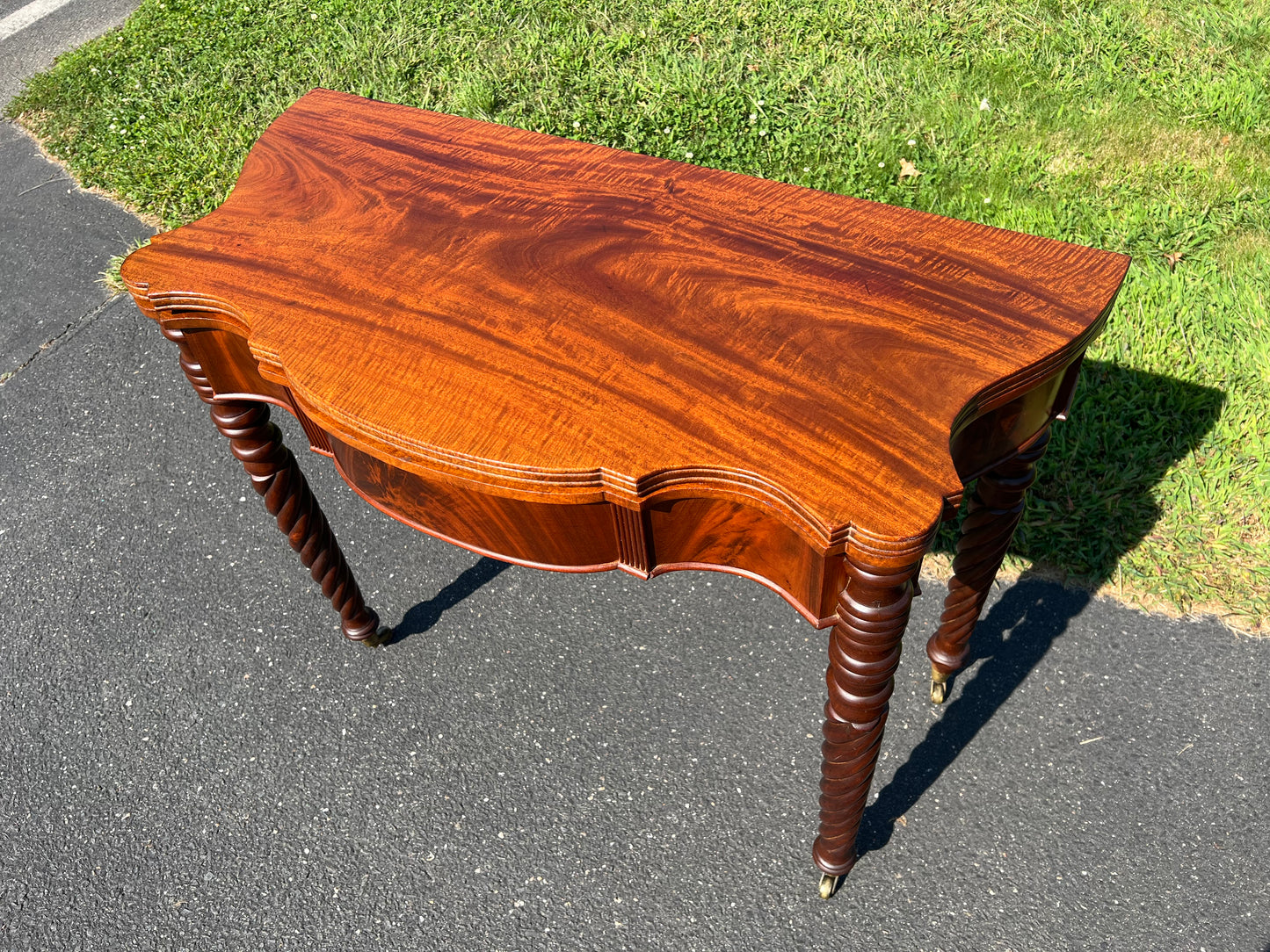 Antique Federal Period Sheraton Mahogany Game Table c. 1830