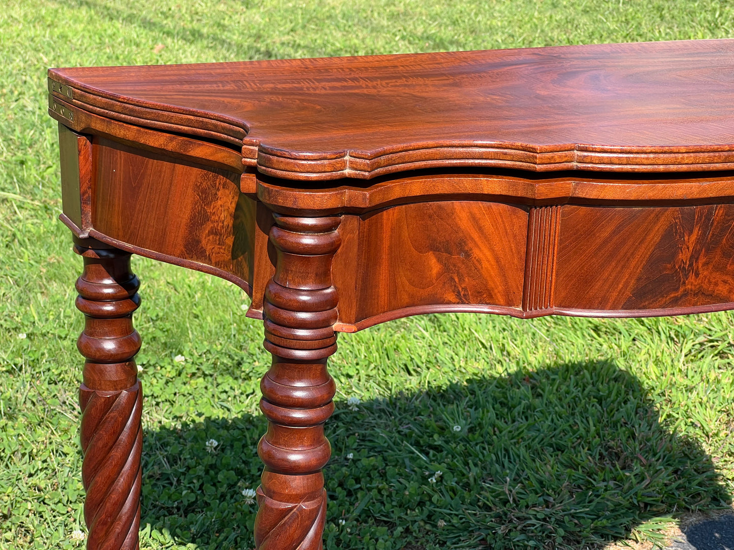 Antique Federal Period Sheraton Mahogany Game Table c. 1830