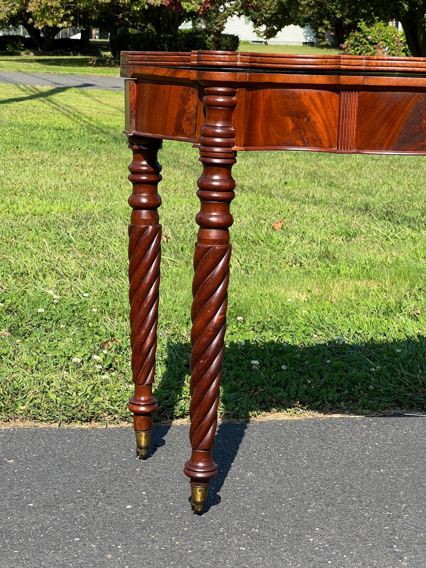 Antique Federal Period Sheraton Mahogany Game Table c. 1830