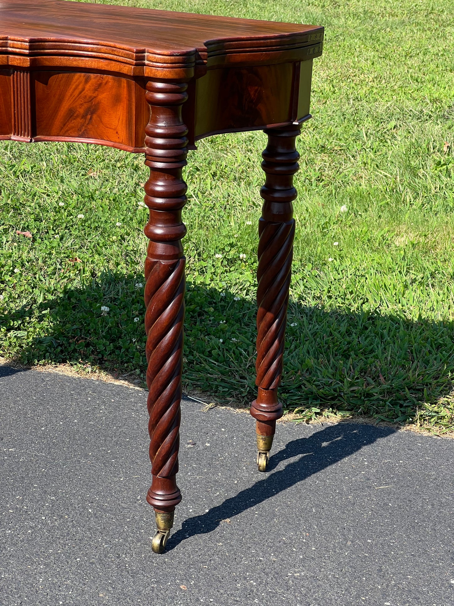 Antique Federal Period Sheraton Mahogany Game Table c. 1830