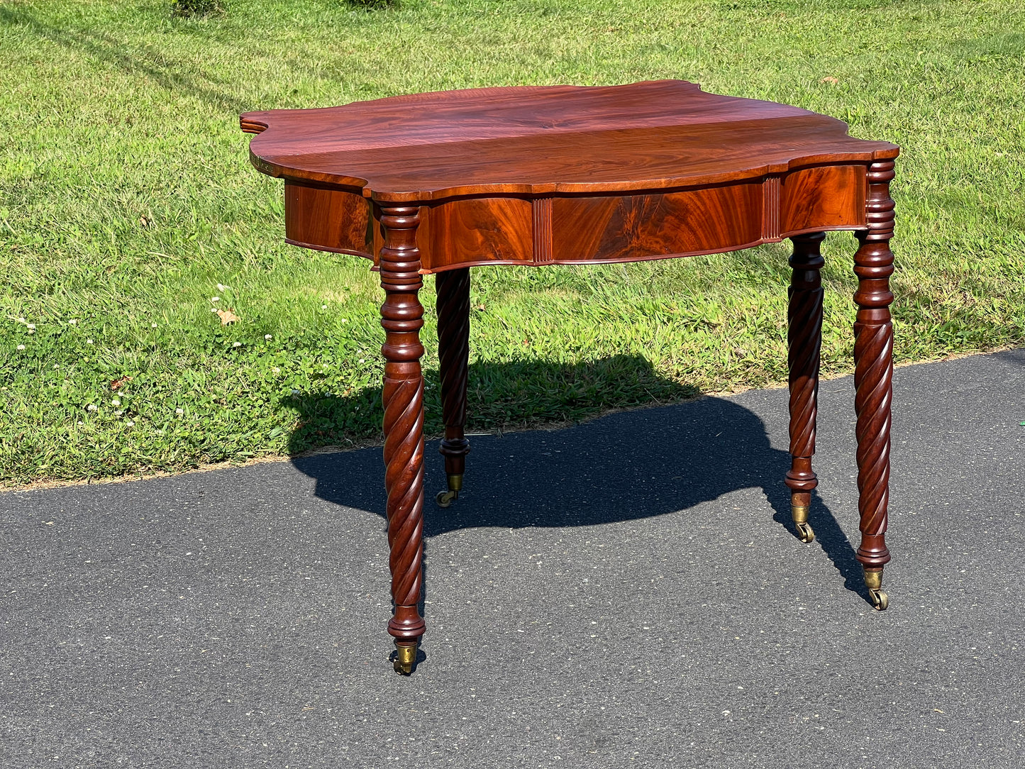 Antique Federal Period Sheraton Mahogany Game Table c. 1830