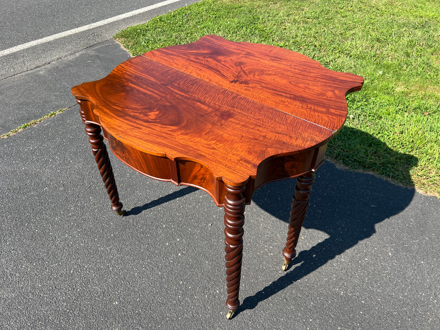 Antique Federal Period Sheraton Mahogany Game Table c. 1830