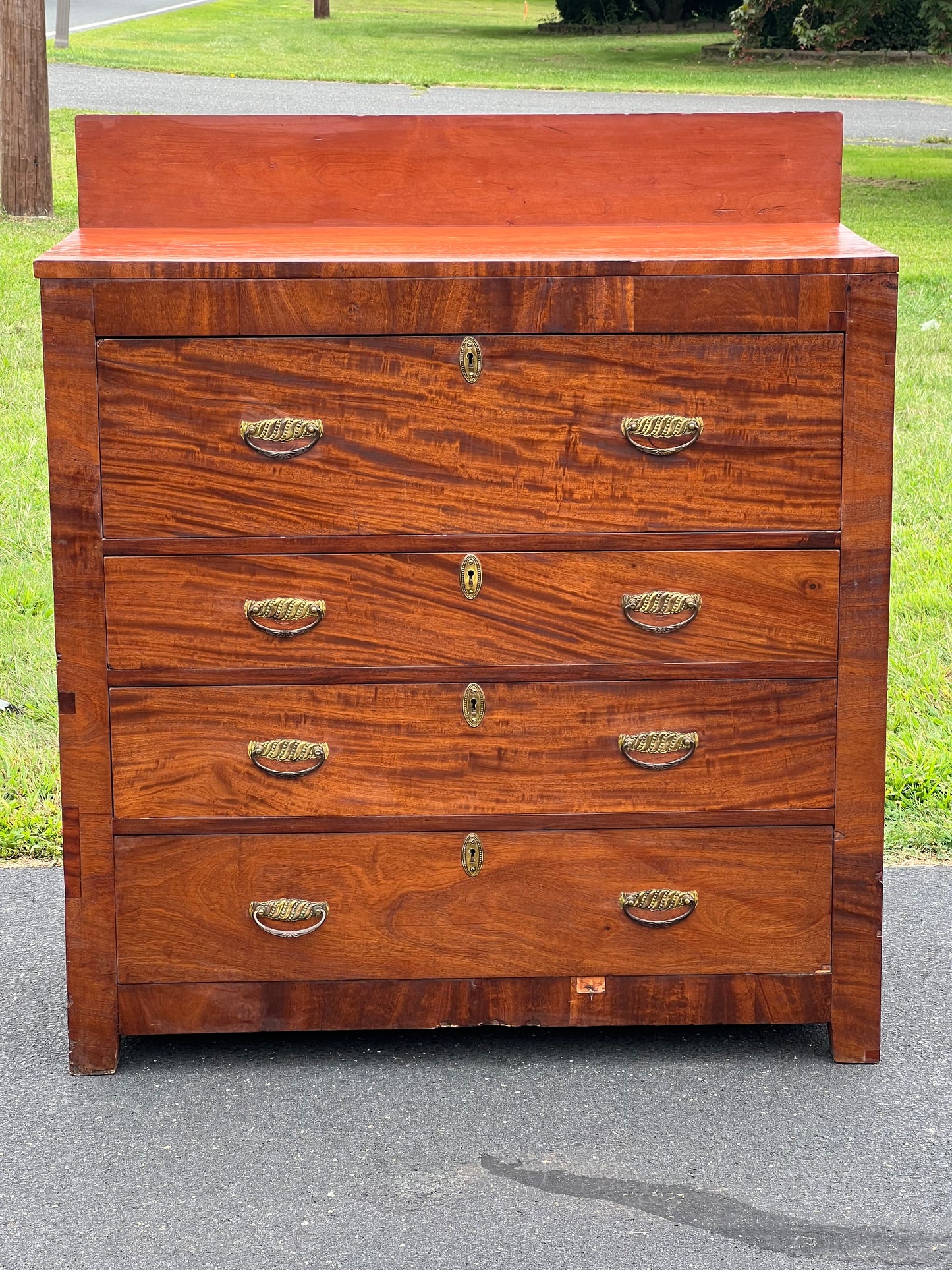 Antique Transitional Mahogany Chest of Drawers c. 1850