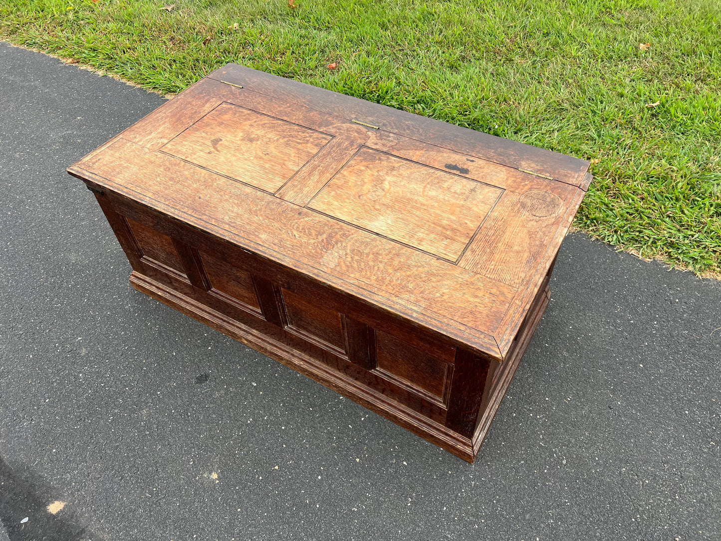 Antique 19th Century Quarter Sawn Oak Window Seat and Blanket Chest