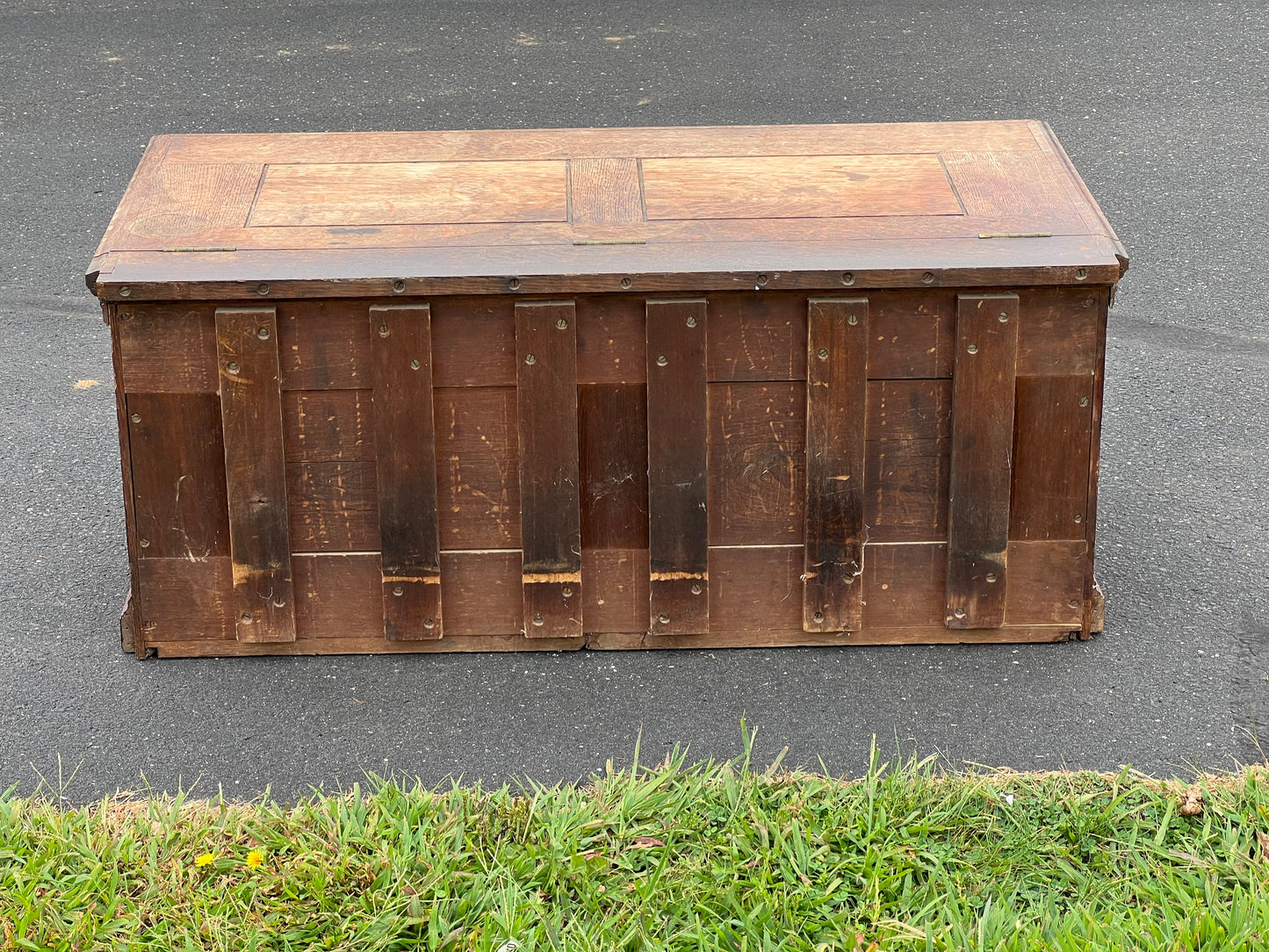 Antique 19th Century Quarter Sawn Oak Window Seat and Blanket Chest