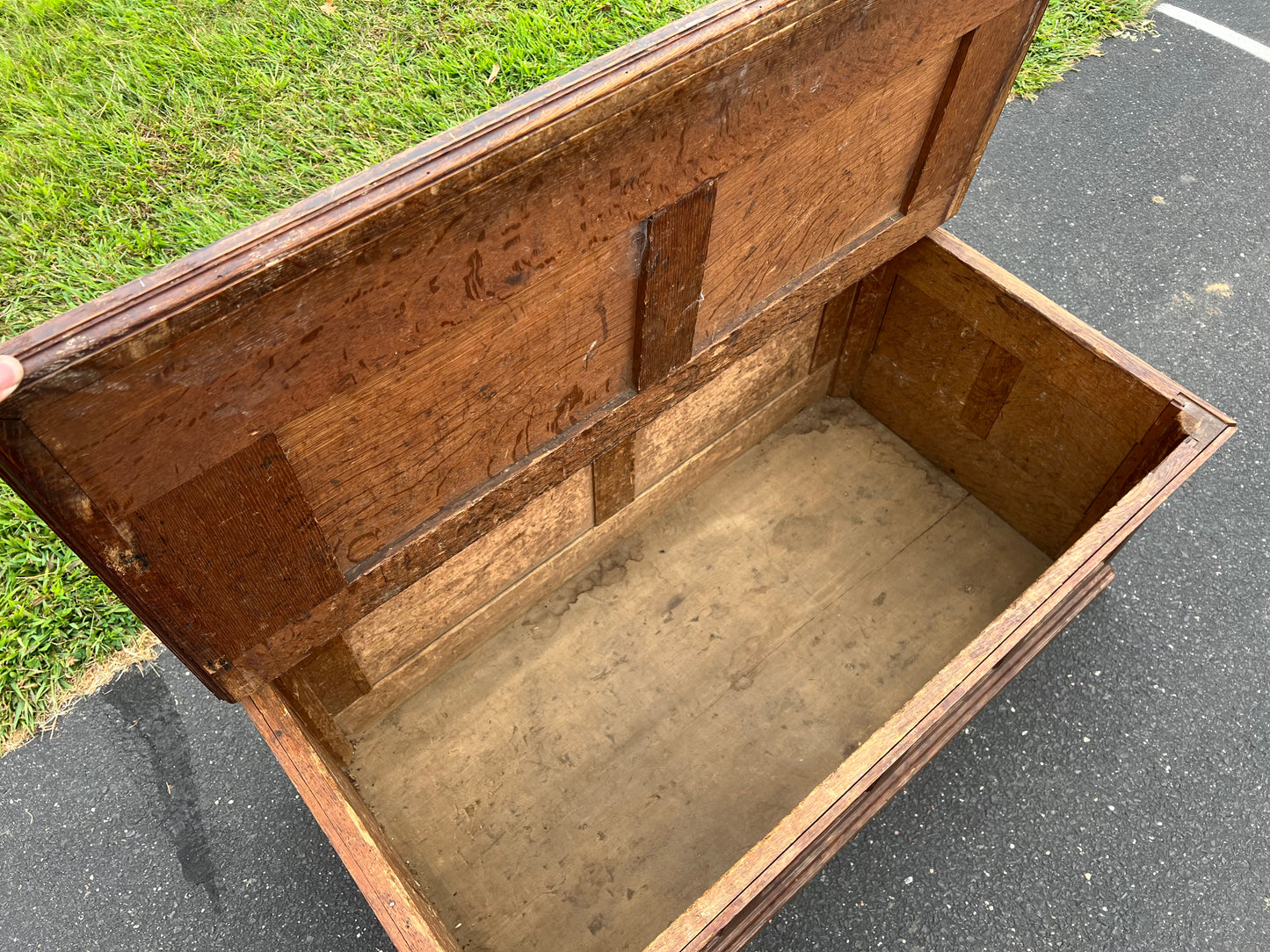 Antique 19th Century Quarter Sawn Oak Window Seat and Blanket Chest