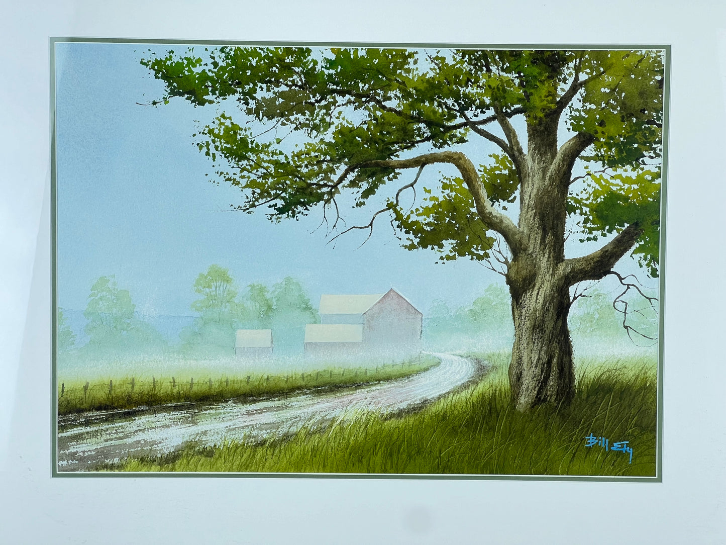 “Morning Fog” Framed Watercolor by Bill Ely 1990