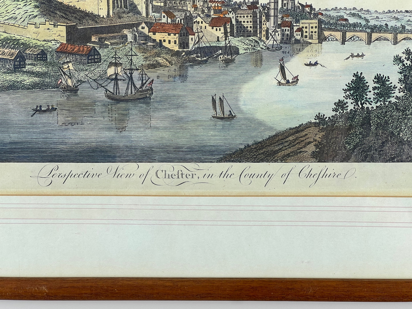 “Perspective View of Chester, in the County of Cheshire” Engraved for the Complete English Traveler, Framed Print