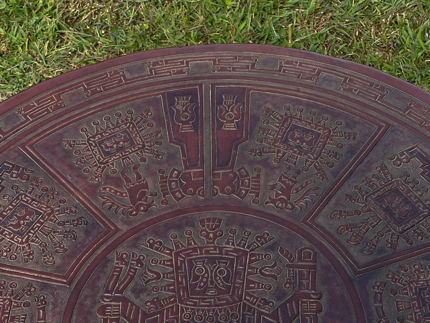 Mid-Century Angel Pazmino Tooled Leather Coffee Table for Muebles de Estilo, Ecuador c. 1960s