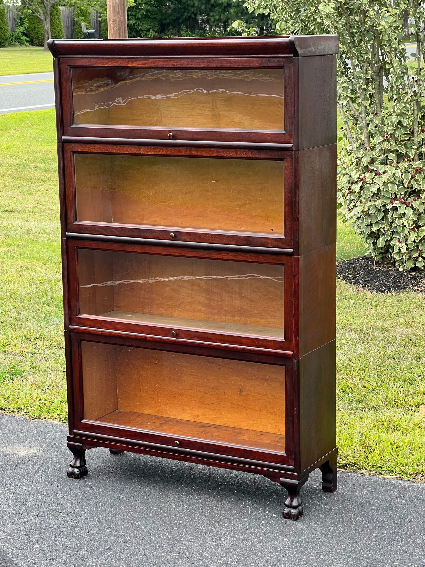 Antique Mahogany Four Stack Barrister Bookcase by Larkin