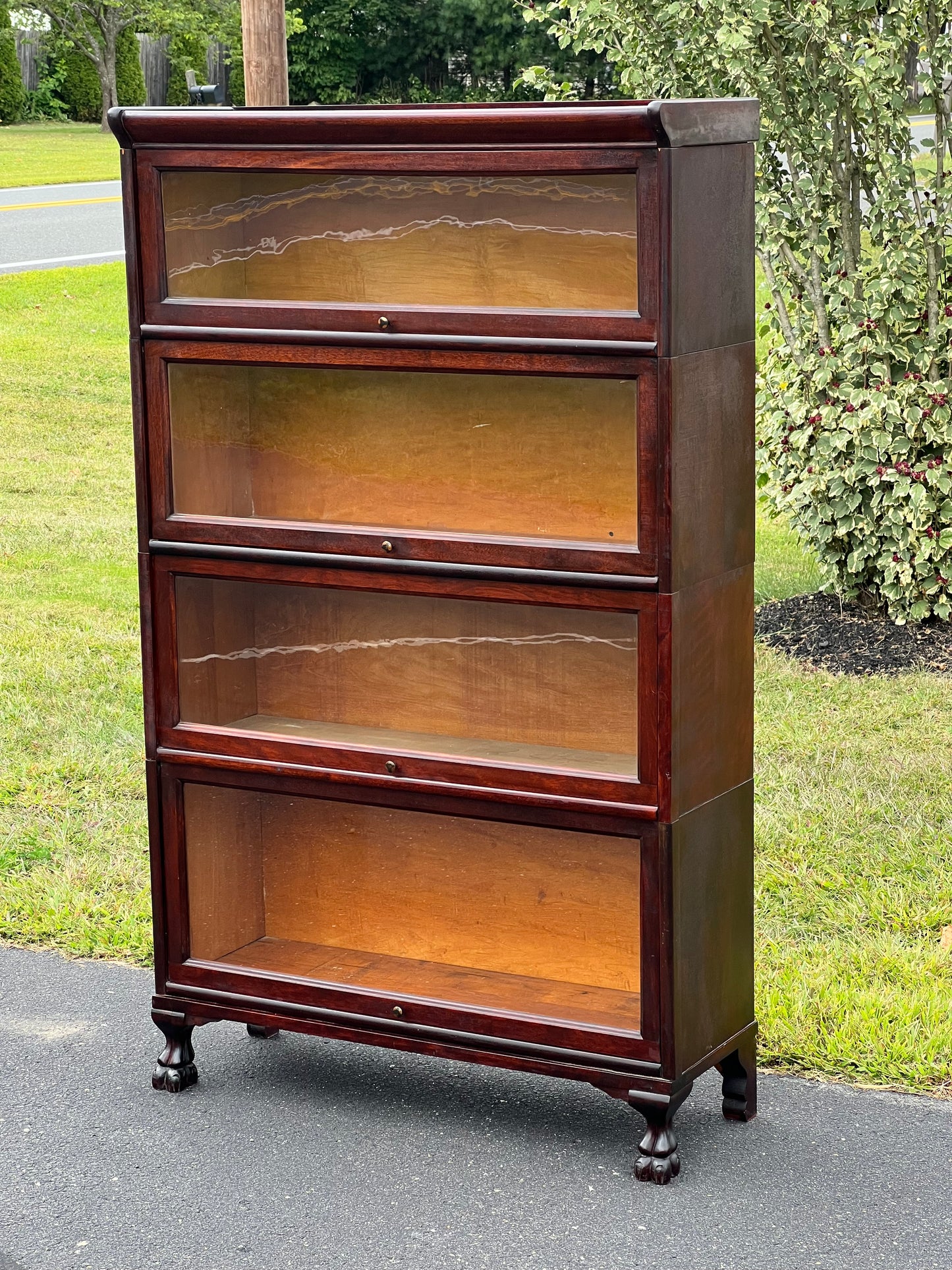 Antique Mahogany Four Stack Barrister Bookcase by Larkin