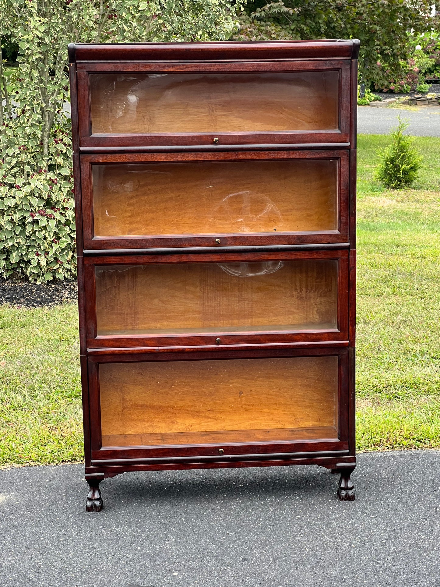 Antique Mahogany Four Stack Barrister Bookcase by Larkin