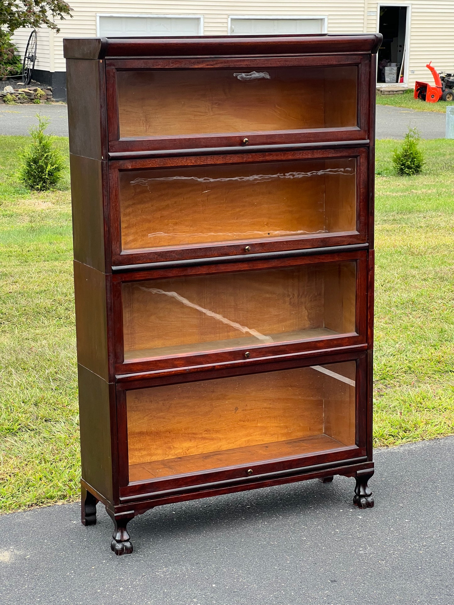 Antique Mahogany Four Stack Barrister Bookcase by Larkin