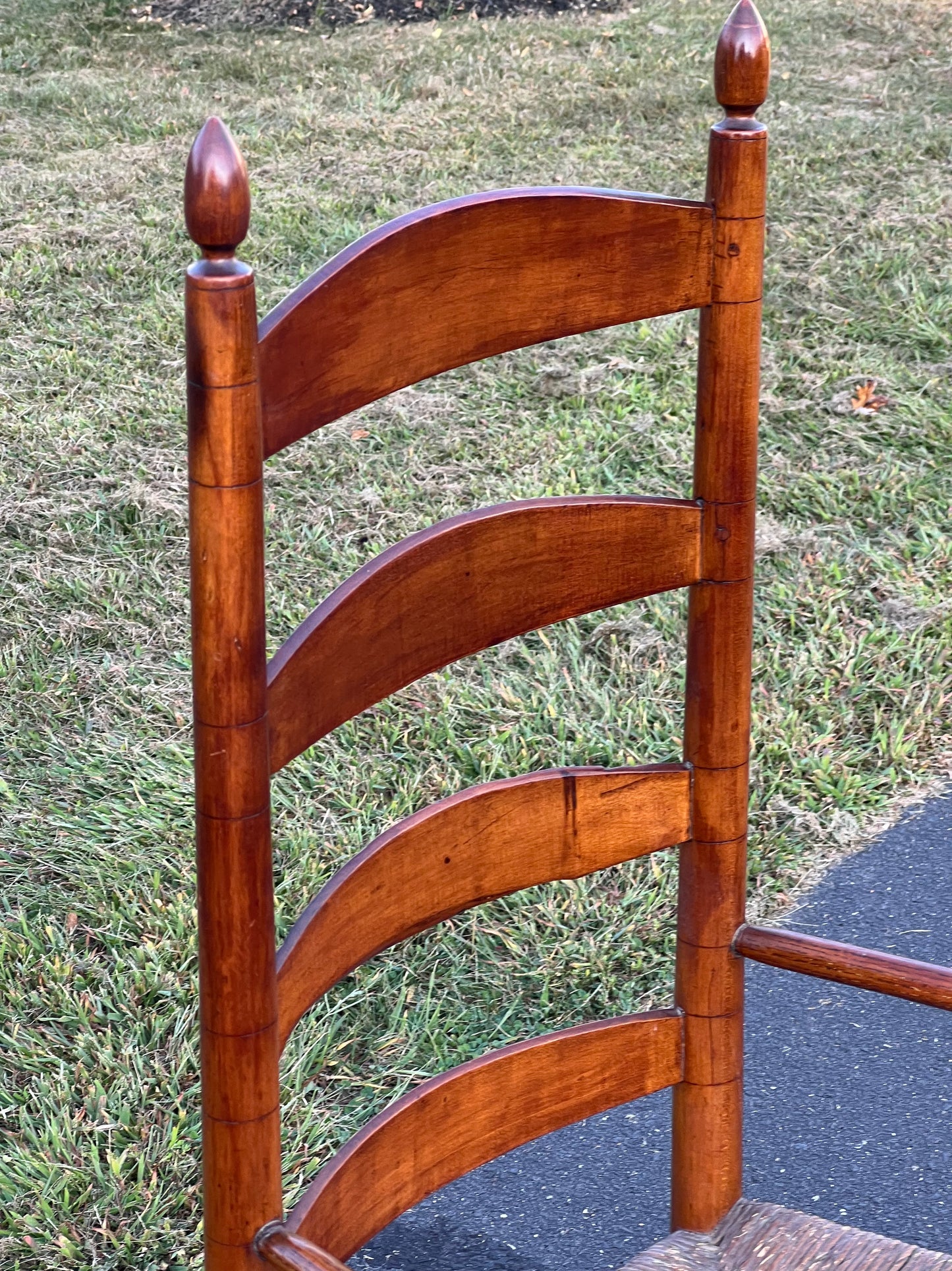 Antique Four Slat Mushroom Arm chair Attributed to the New Lebanon Shakers