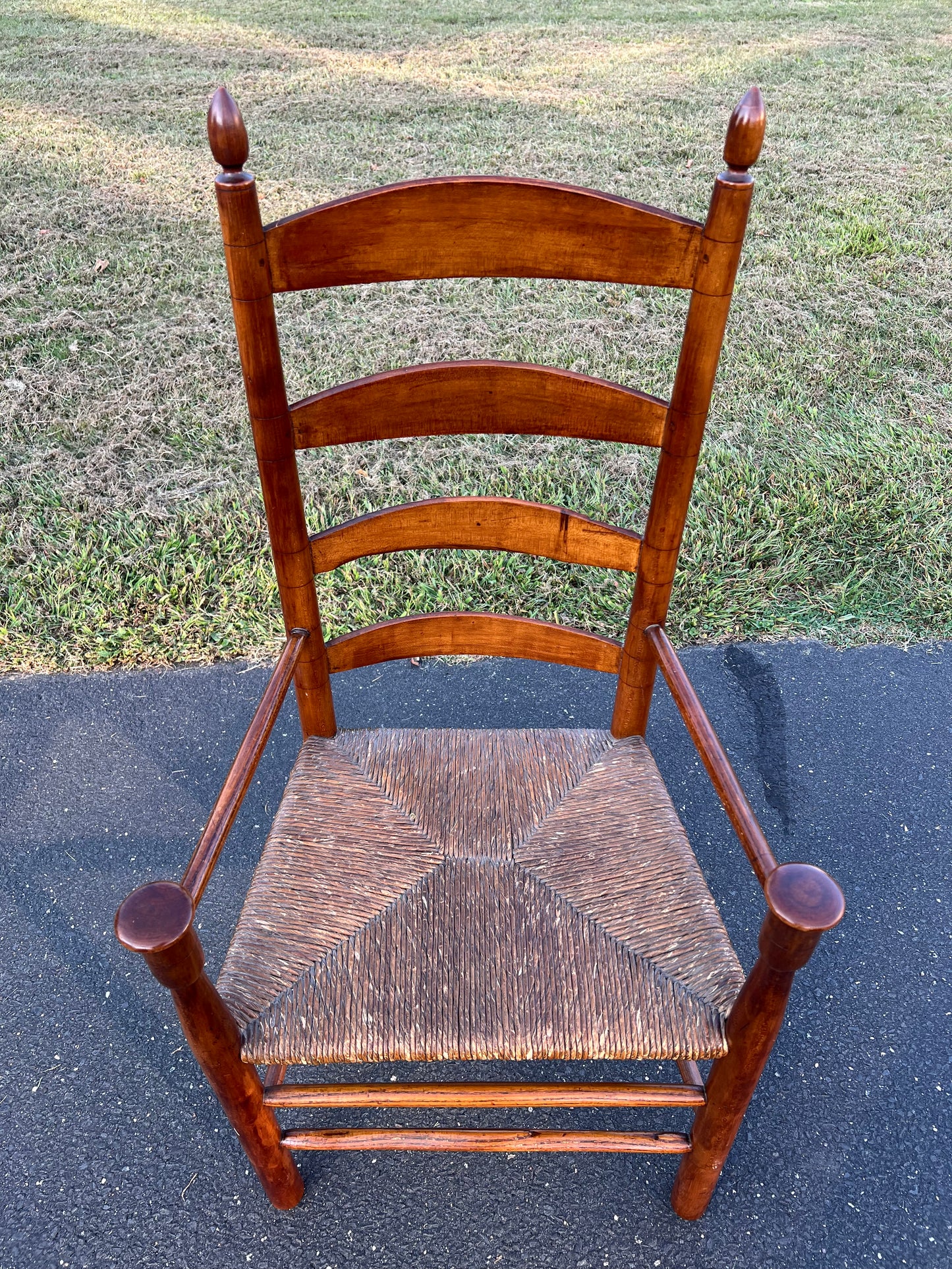 Antique Four Slat Mushroom Arm chair Attributed to the New Lebanon Shakers