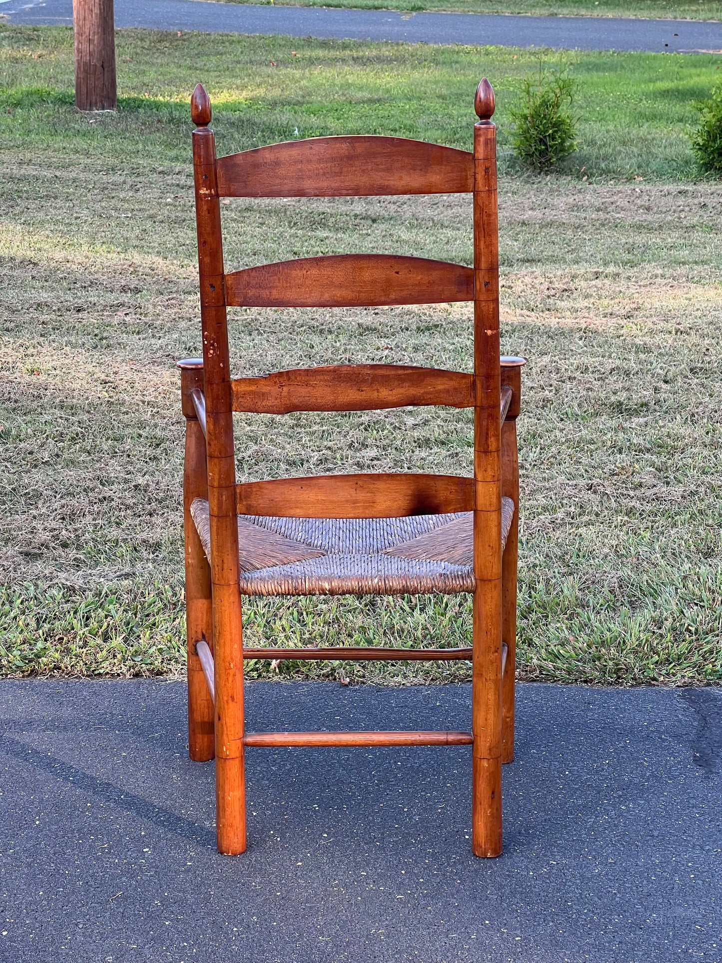 Antique Four Slat Mushroom Arm chair Attributed to the New Lebanon Shakers