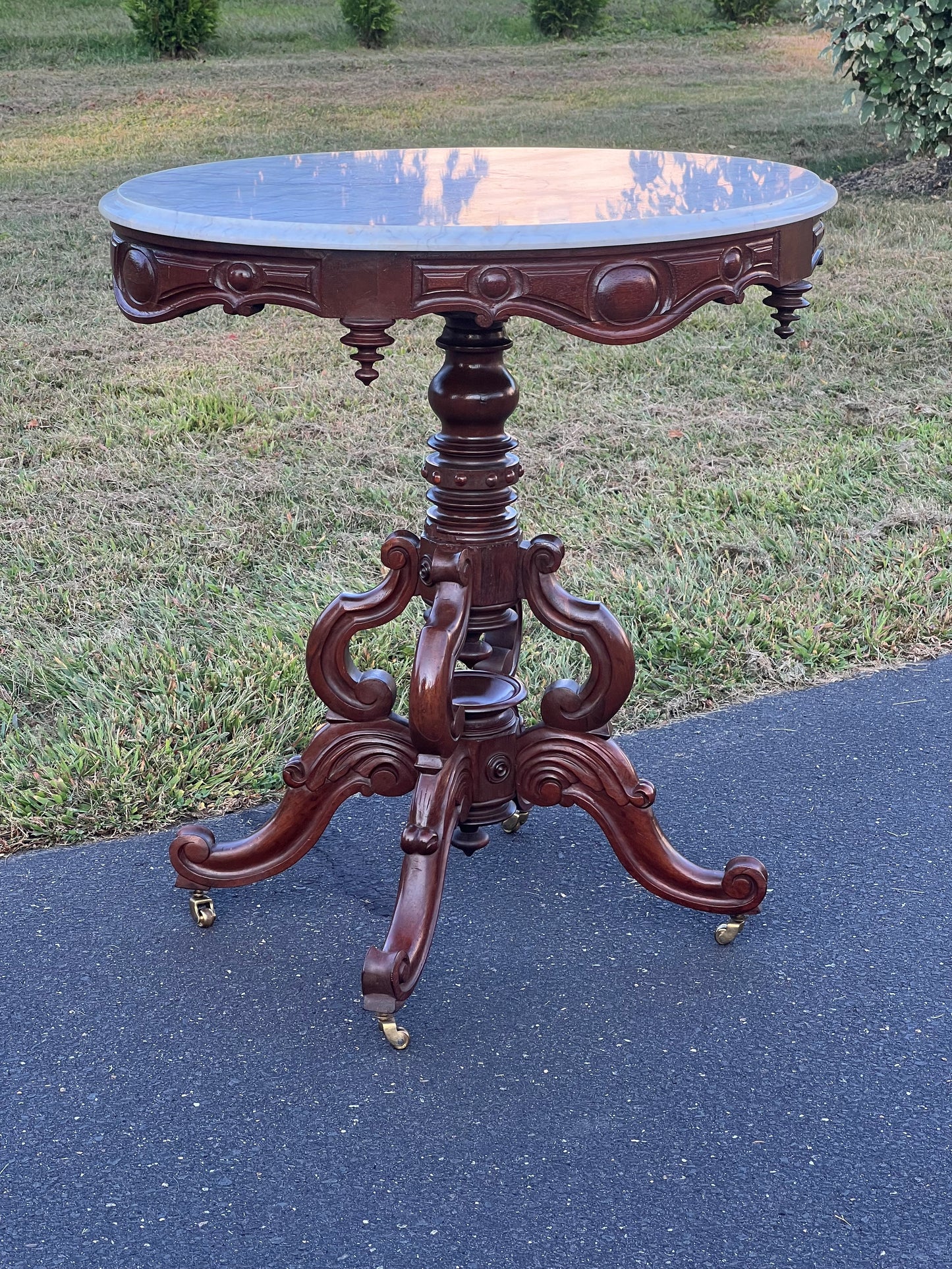 Fine Antique Victorian Marble Top Stand After Thomas Brooks c. 1880