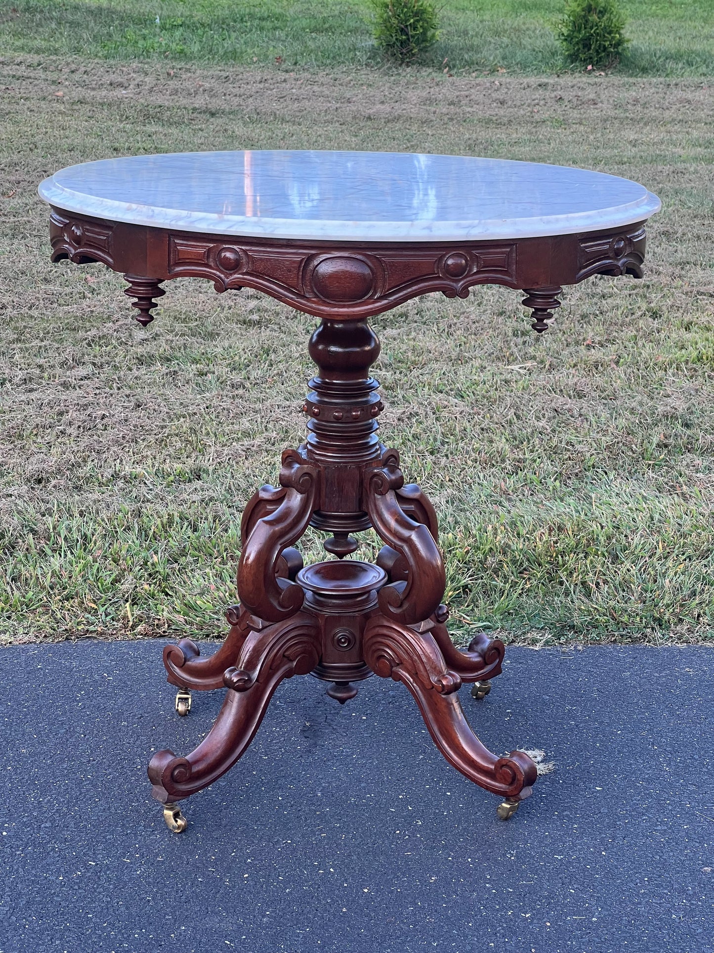 Fine Antique Victorian Marble Top Stand After Thomas Brooks c. 1880