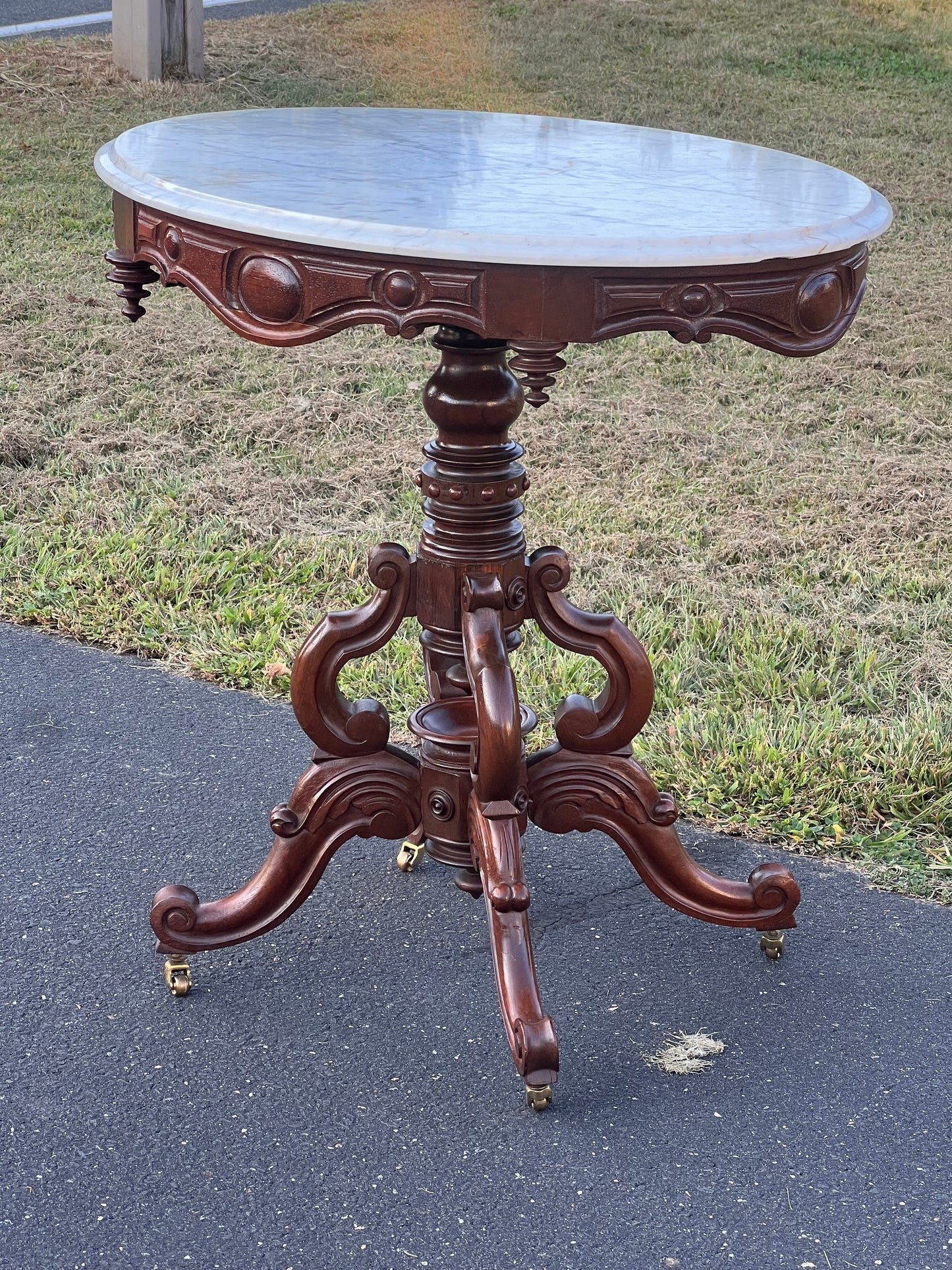 Fine Antique Victorian Marble Top Stand After Thomas Brooks c. 1880