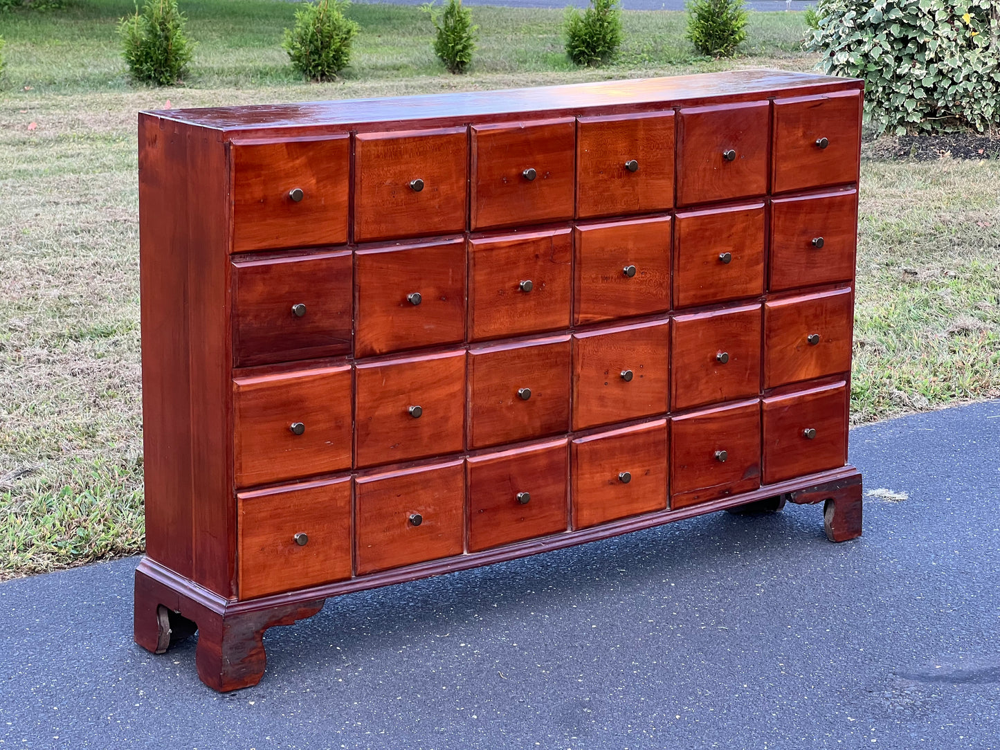 Antique 19th Century Cherry Chippendale General Store Multi-drawer Apothecary