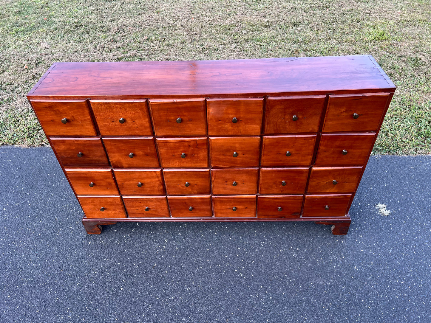 Antique 19th Century Cherry Chippendale General Store Multi-drawer Apothecary