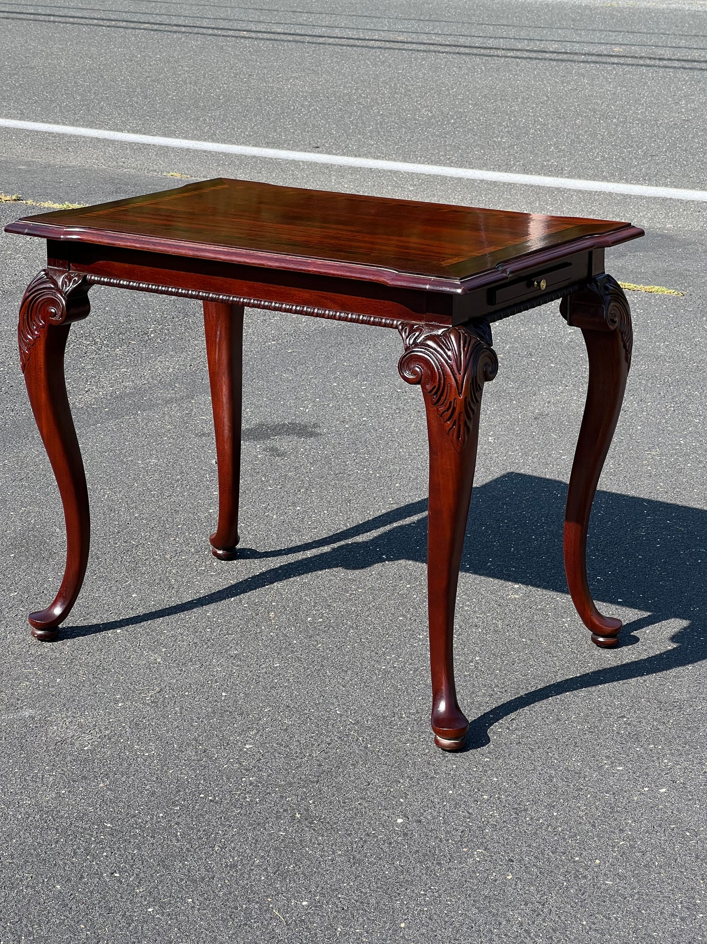 Vintage Custom Mahogany Chippendale Style Tea Table