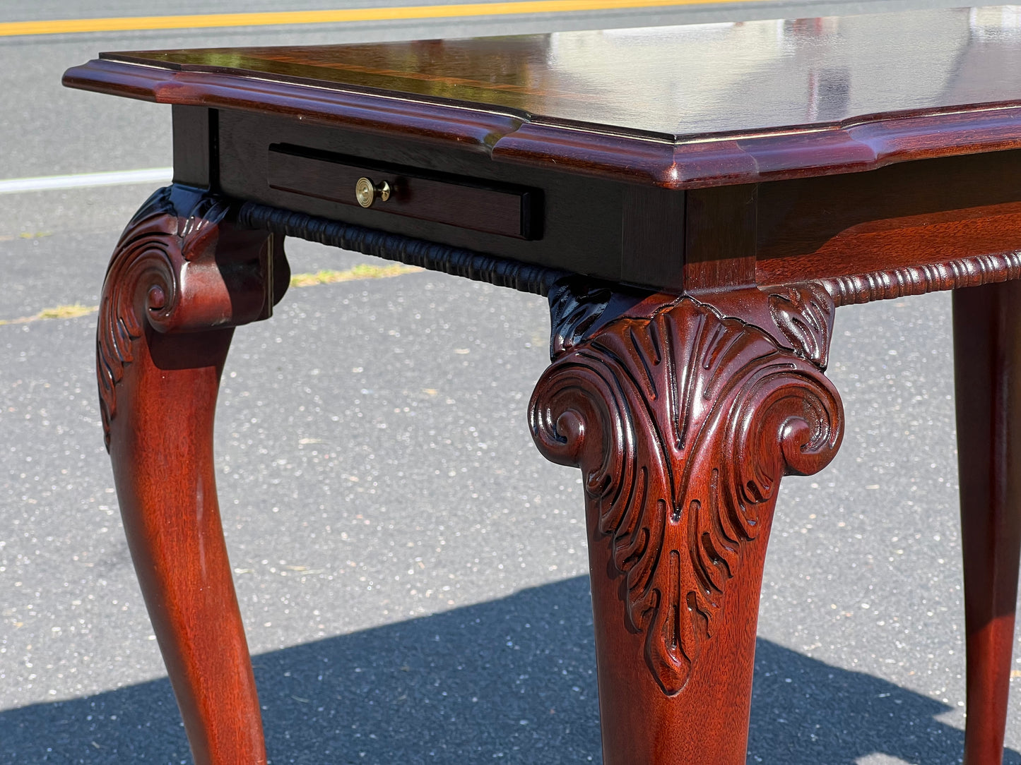 Vintage Custom Mahogany Chippendale Style Tea Table