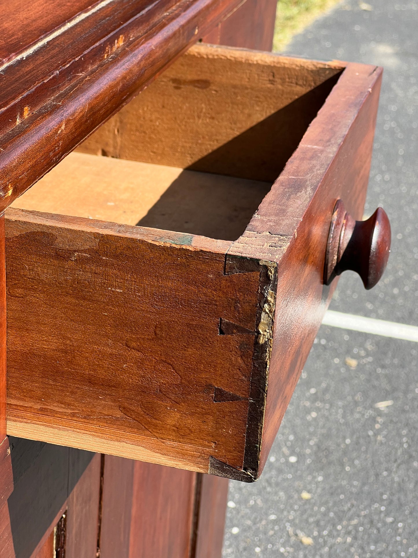 Antique Early 19th Century Country Pine Corner Cabinet