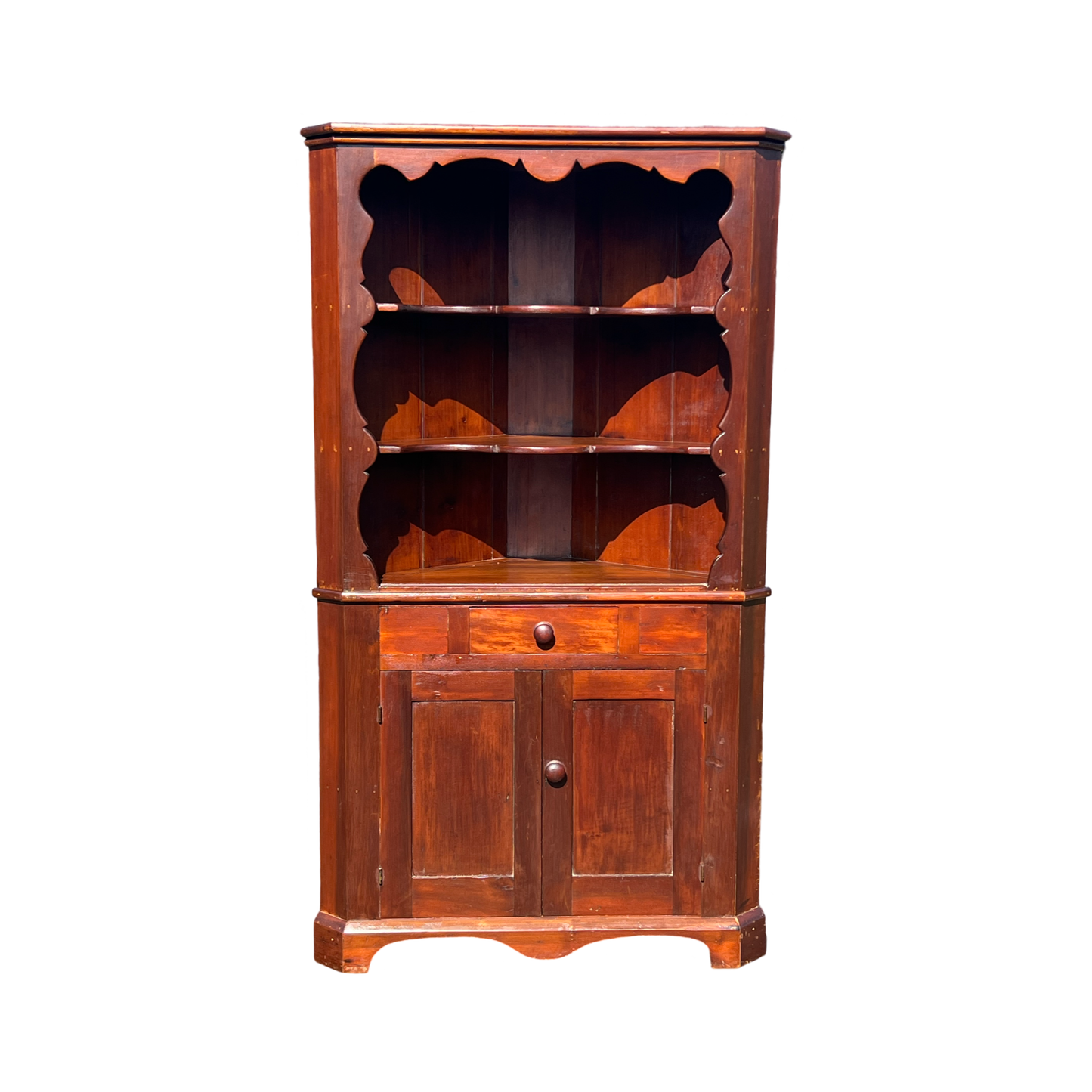 Antique Early 19th Century Country Pine Corner Cabinet