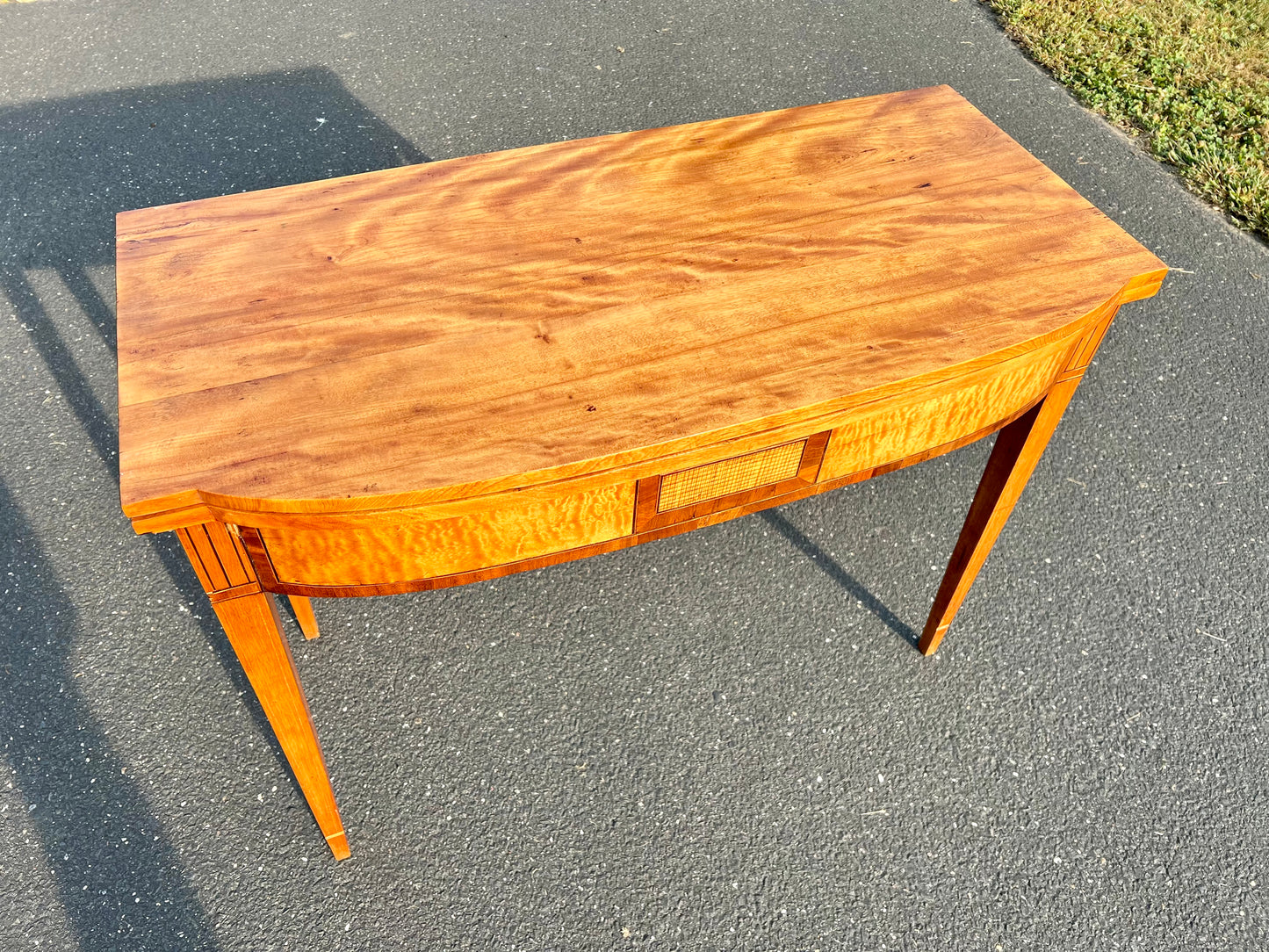 Antique Federal Hepplewhite Tiger Maple Game Table c. 1830