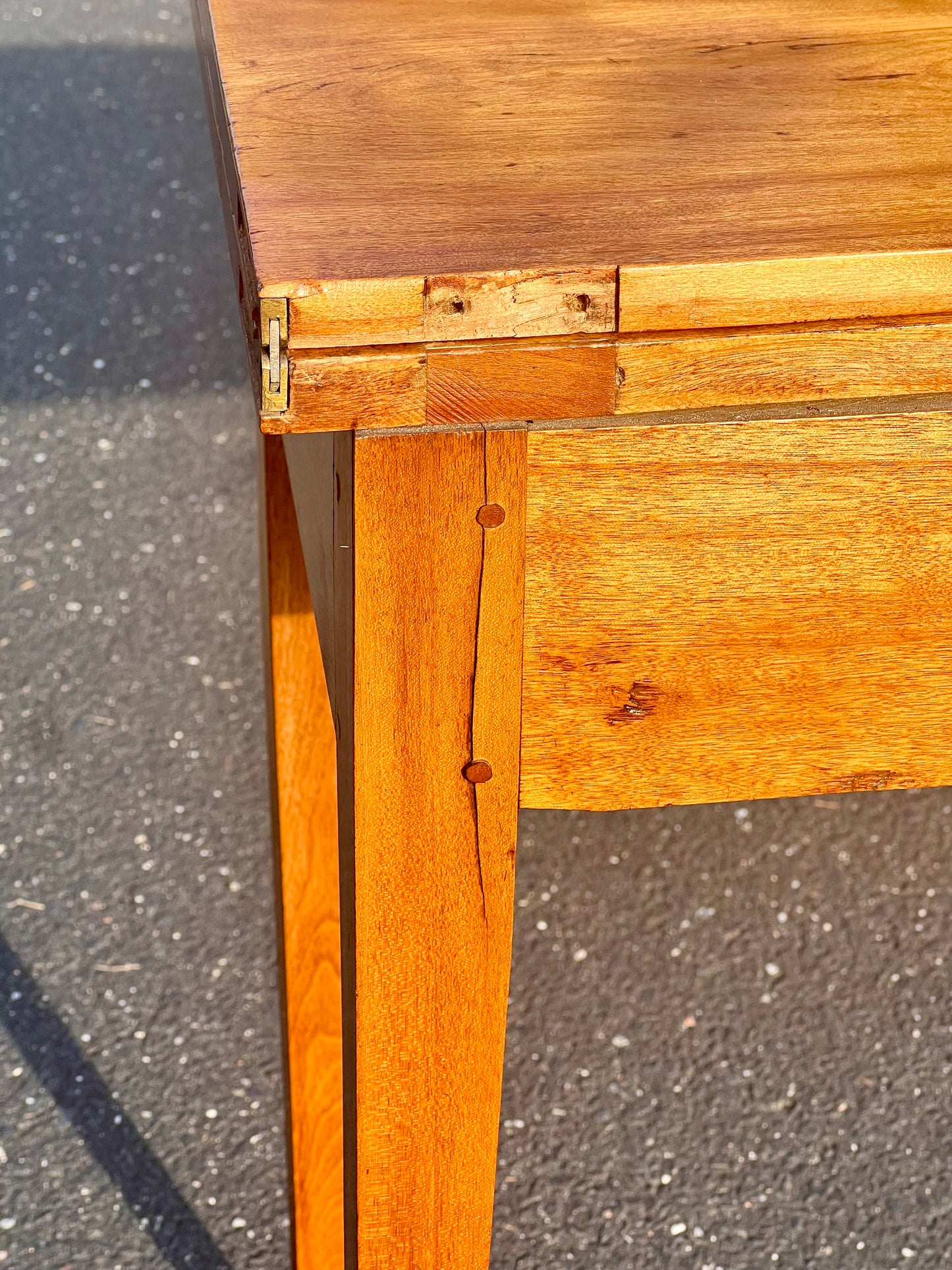 Antique Federal Hepplewhite Tiger Maple Game Table c. 1830