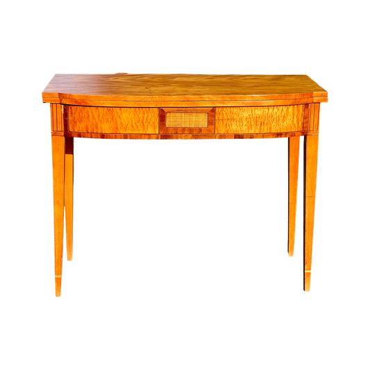 Antique Federal Hepplewhite Tiger Maple Game Table c. 1830