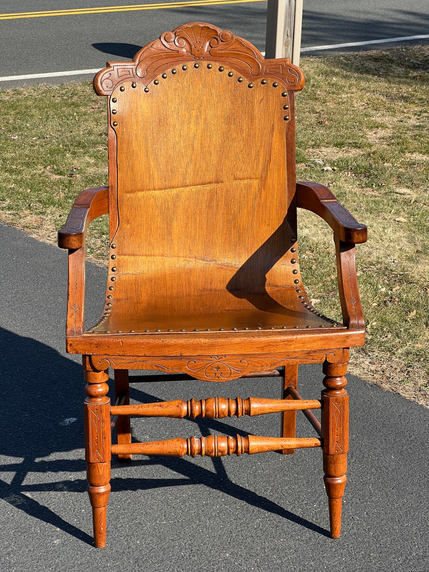 Antique Eastlake Victorian Fruitwood Parlor Chair