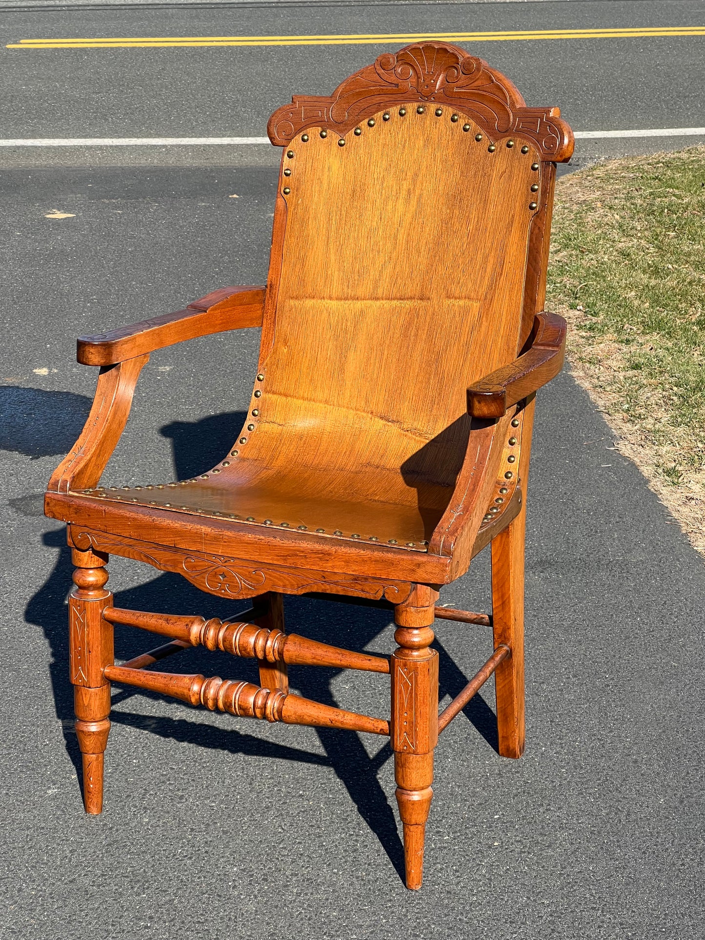 Antique Eastlake Victorian Fruitwood Parlor Chair