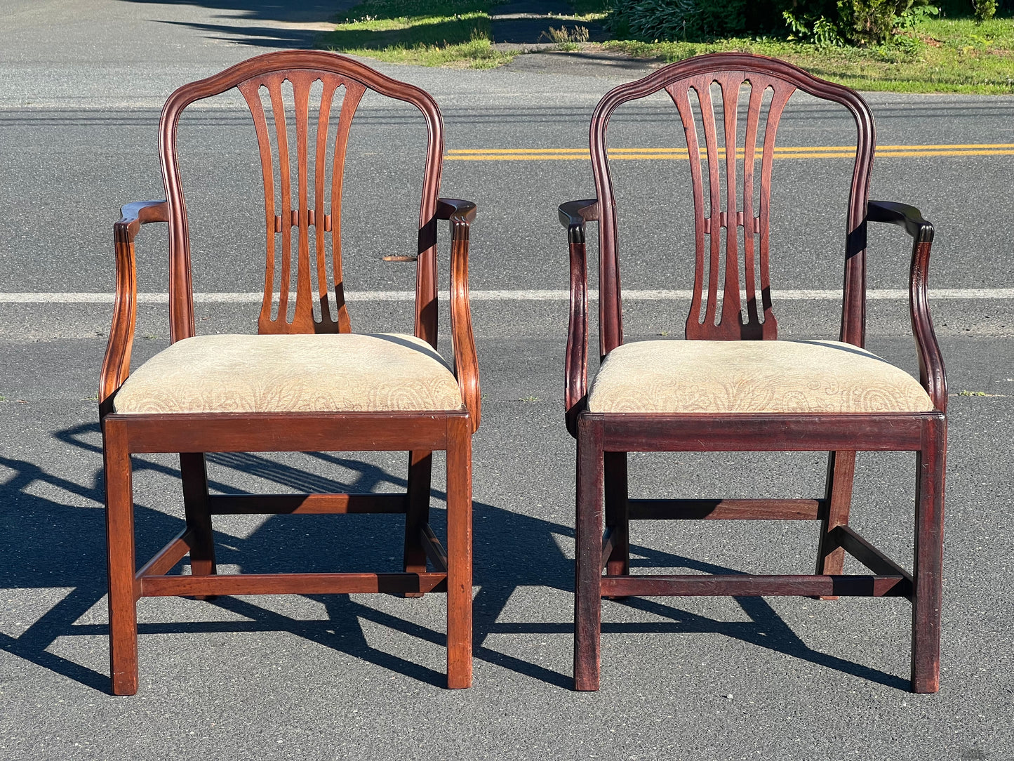 Pair of Antique Mahogany Georgian Armchairs