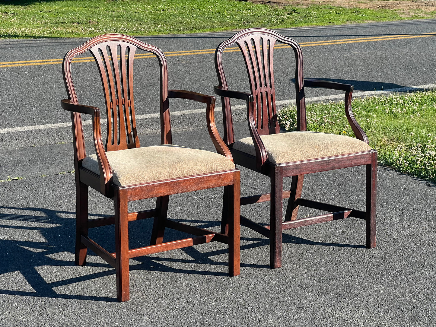 Pair of Antique Mahogany Georgian Armchairs