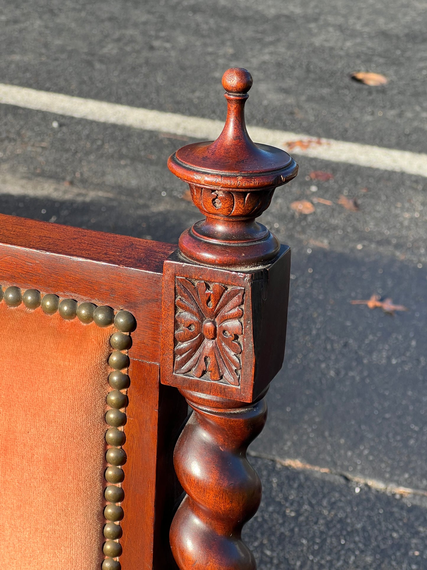 Antique Renaissance Revival Mahogany Barley Twist Parlor Chair c. 1850