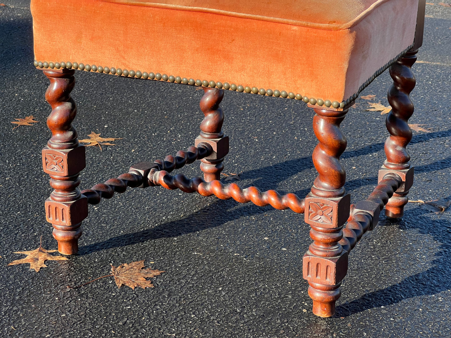 Antique Renaissance Revival Mahogany Barley Twist Parlor Chair c. 1850