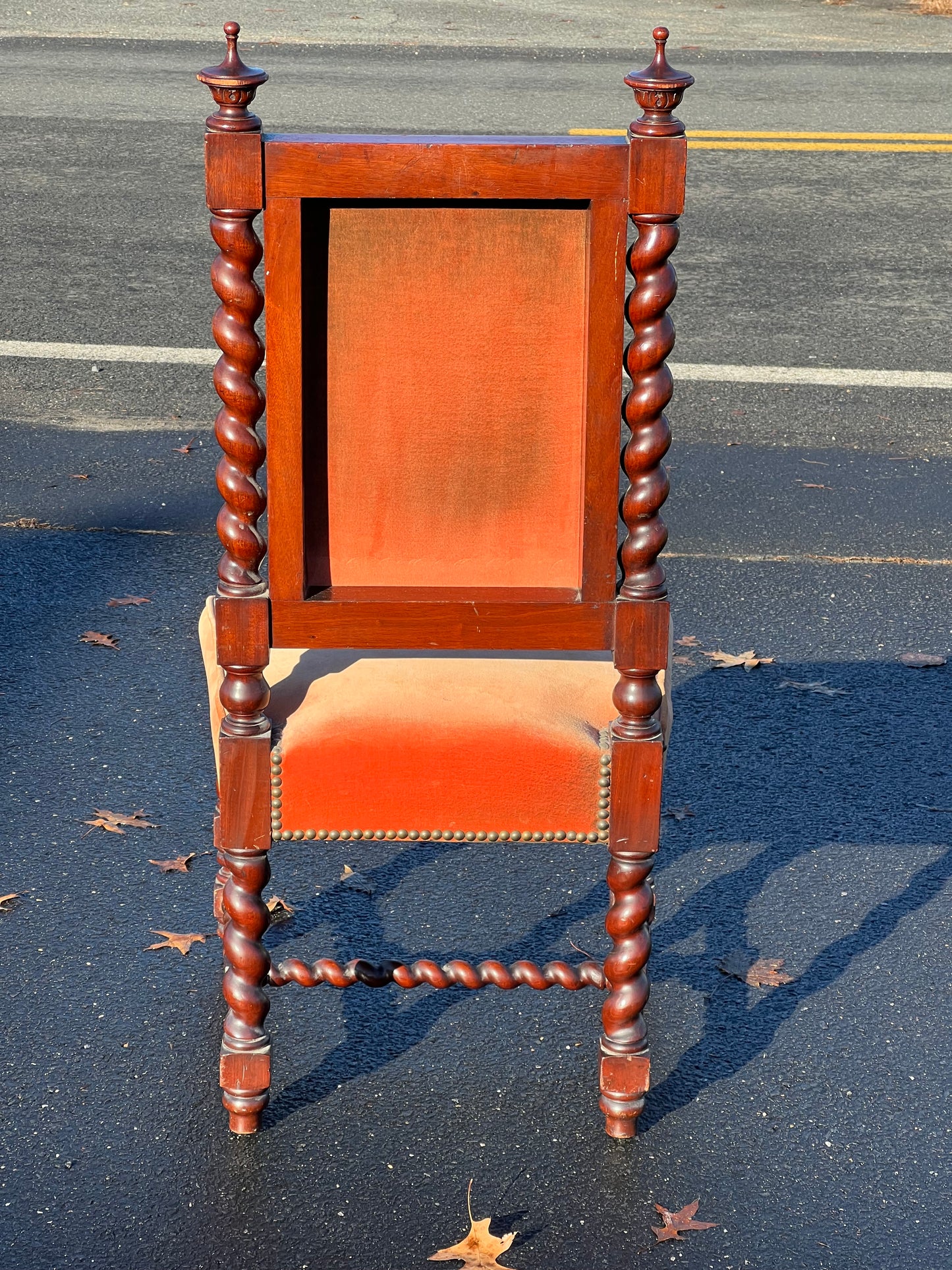 Antique Renaissance Revival Mahogany Barley Twist Parlor Chair c. 1850