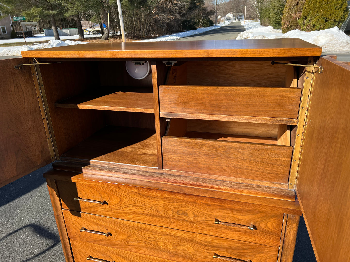 Mid Century Modern Perspecta by Kent Coffey Walnut and Rosewood Tall Chest