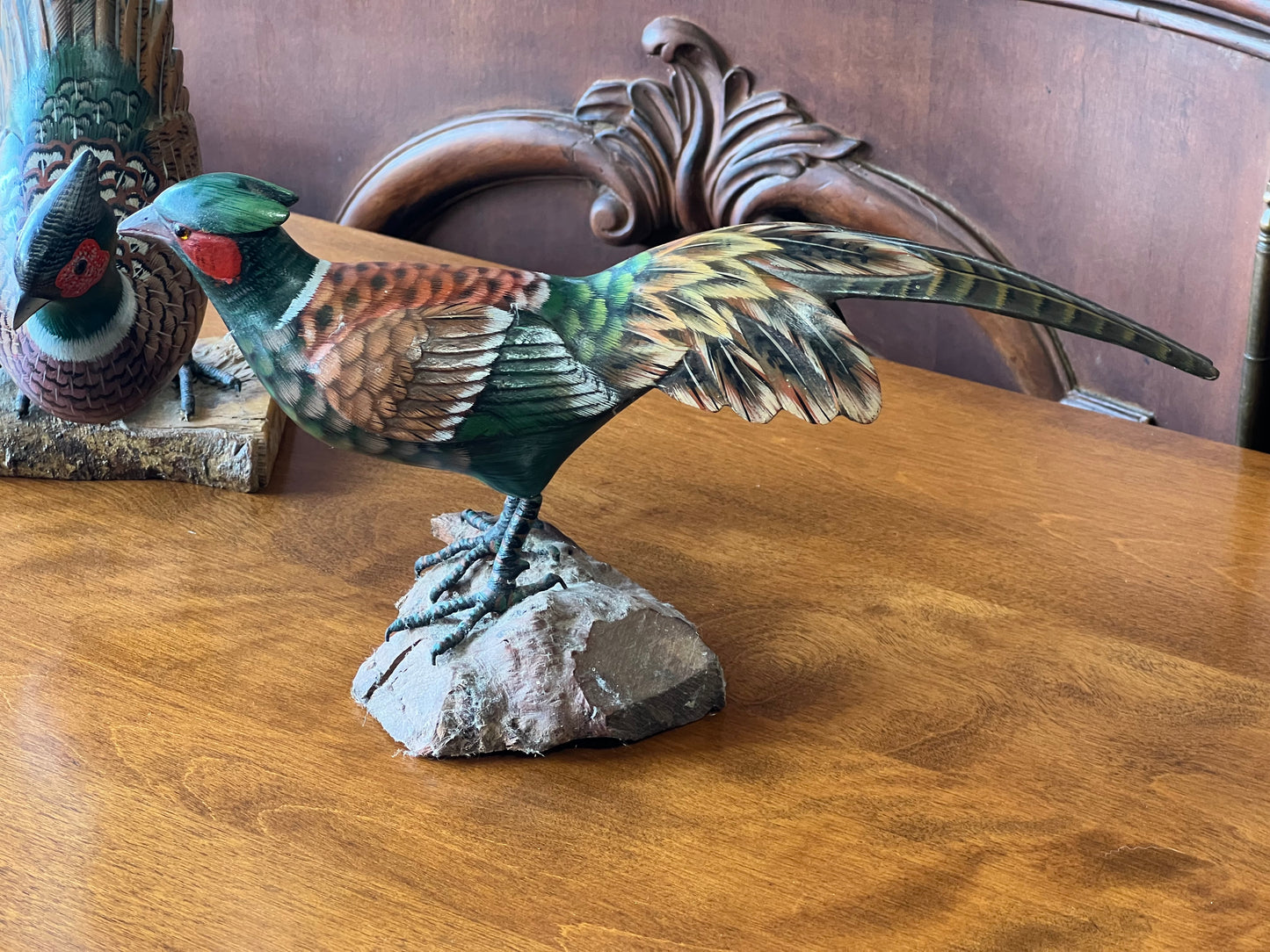 Pair of Hand Carved Pheasants