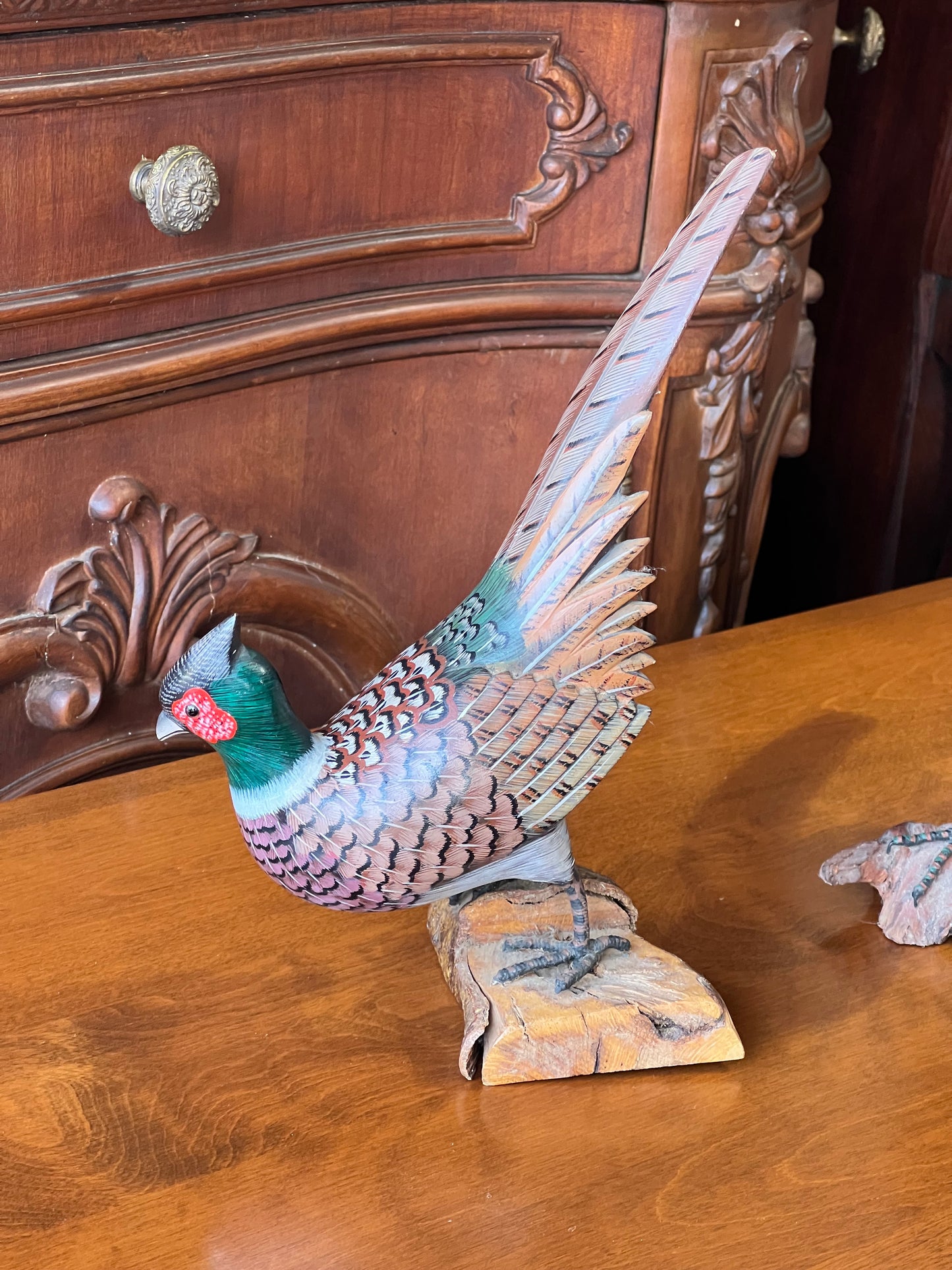 Pair of Hand Carved Pheasants