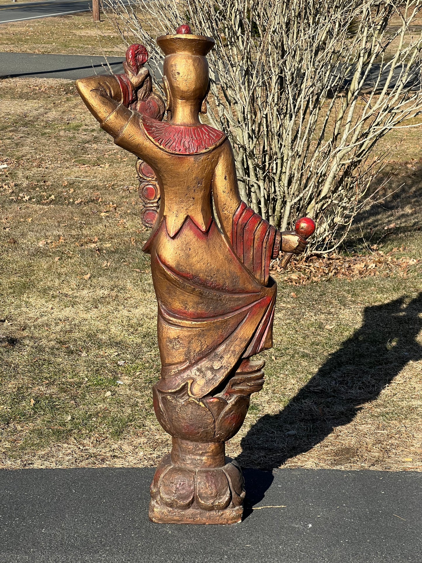 Vintage 5’ Tall Chinese Sage Statue