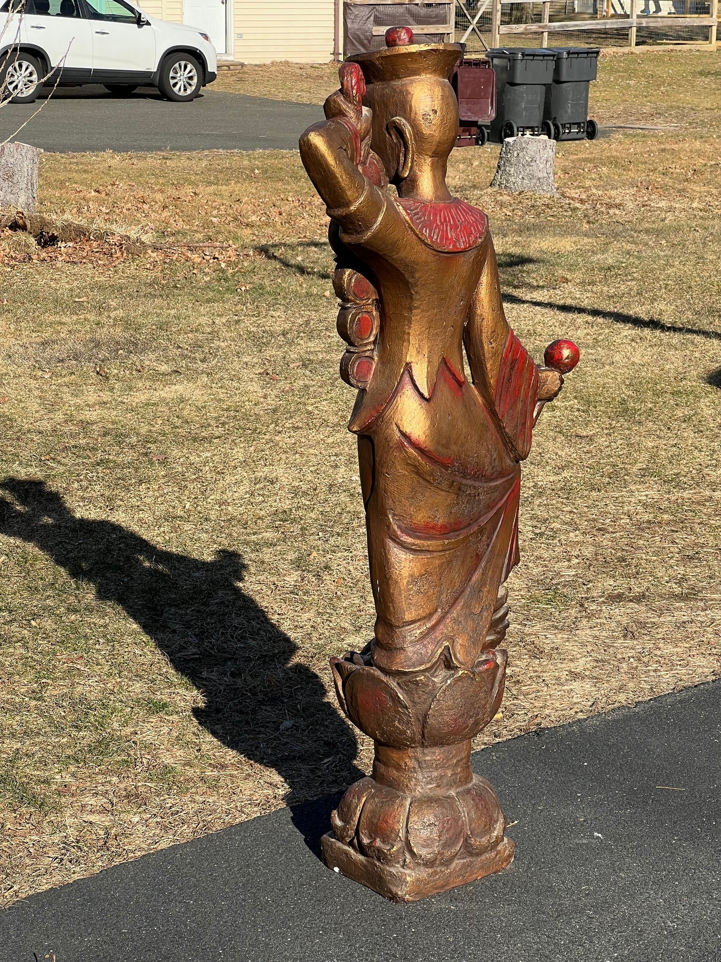 Vintage 5’ Tall Chinese Sage Statue