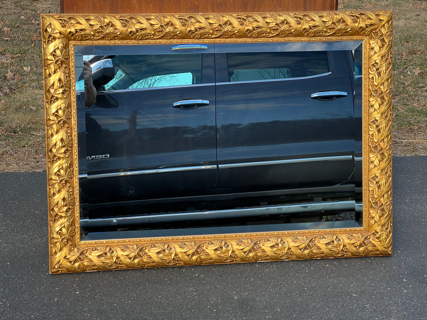 Vintage Large Beveled Glass Gilt Wall Mirror 32 x 43