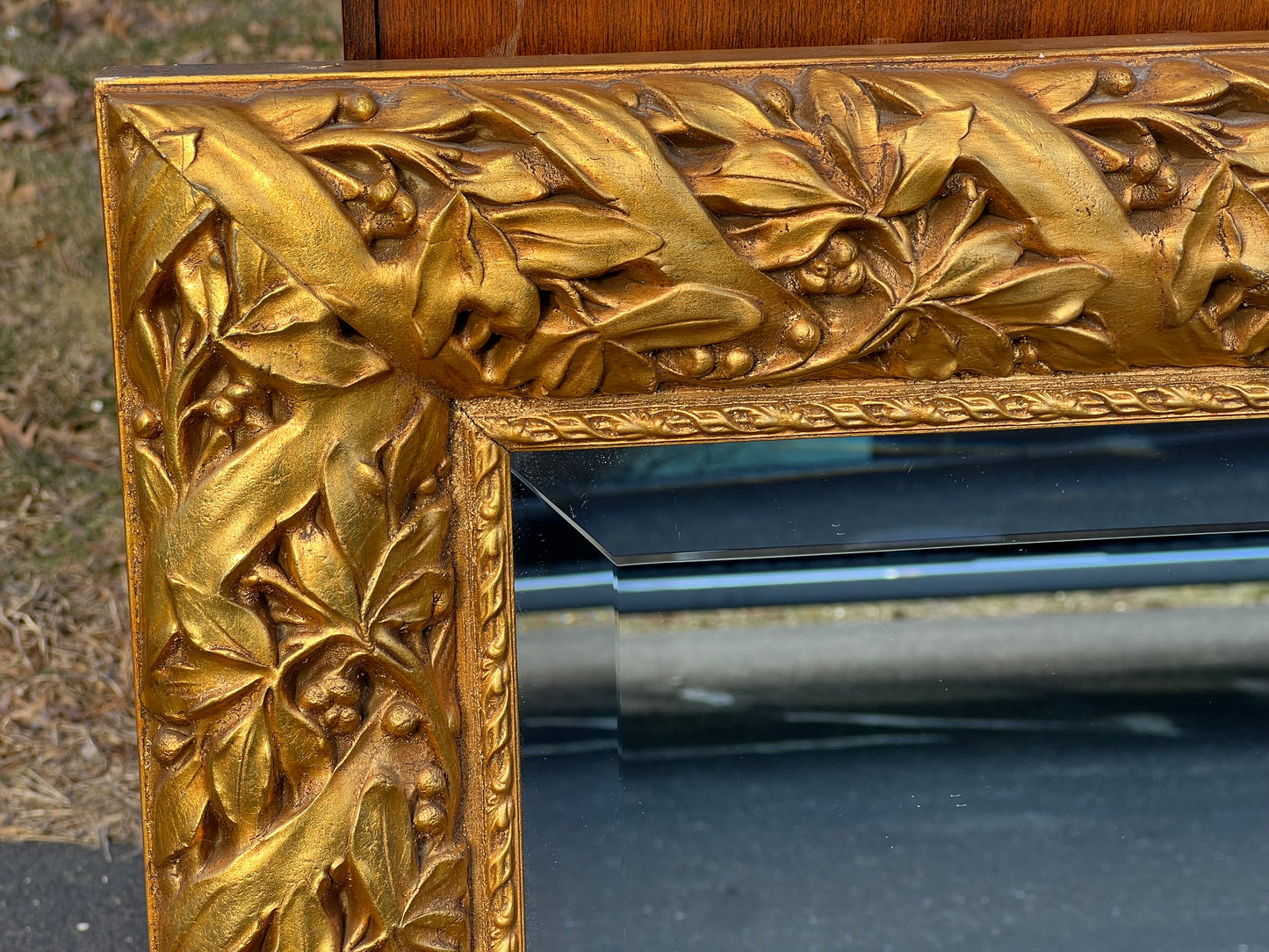 Vintage Large Beveled Glass Gilt Wall Mirror 32 x 43